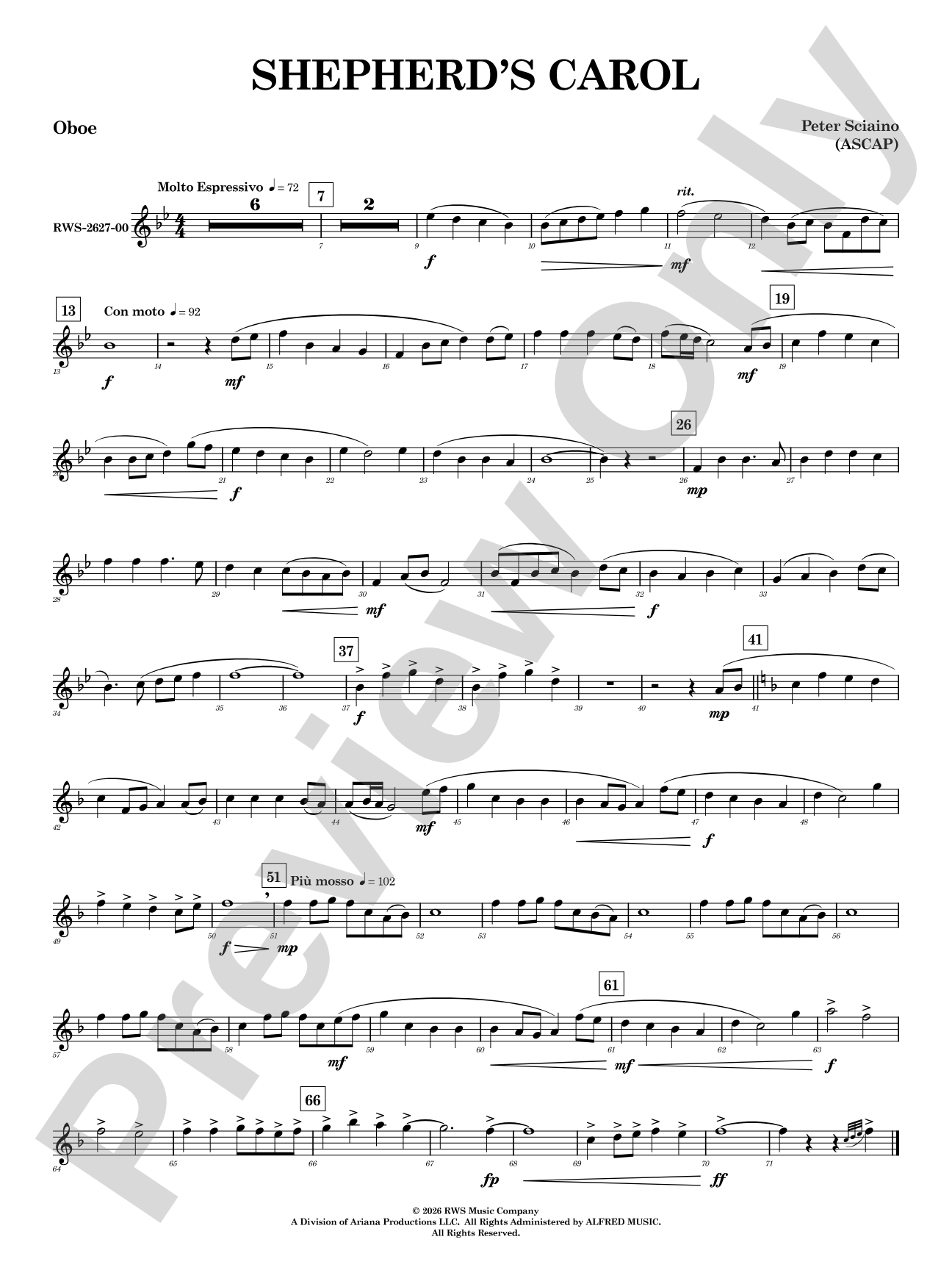 Shepherd's Carol: Oboe