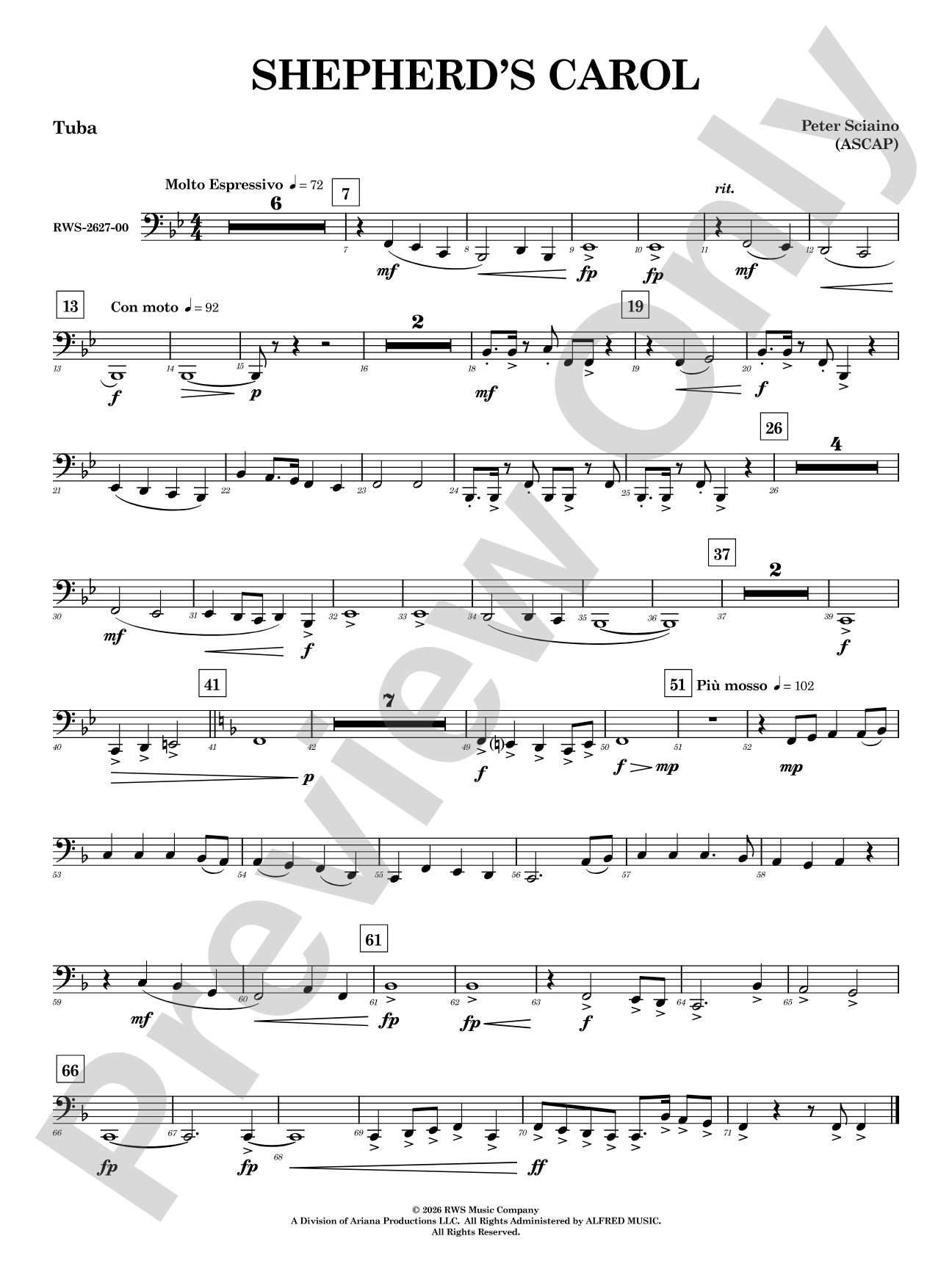 Shepherd's Carol: Tuba