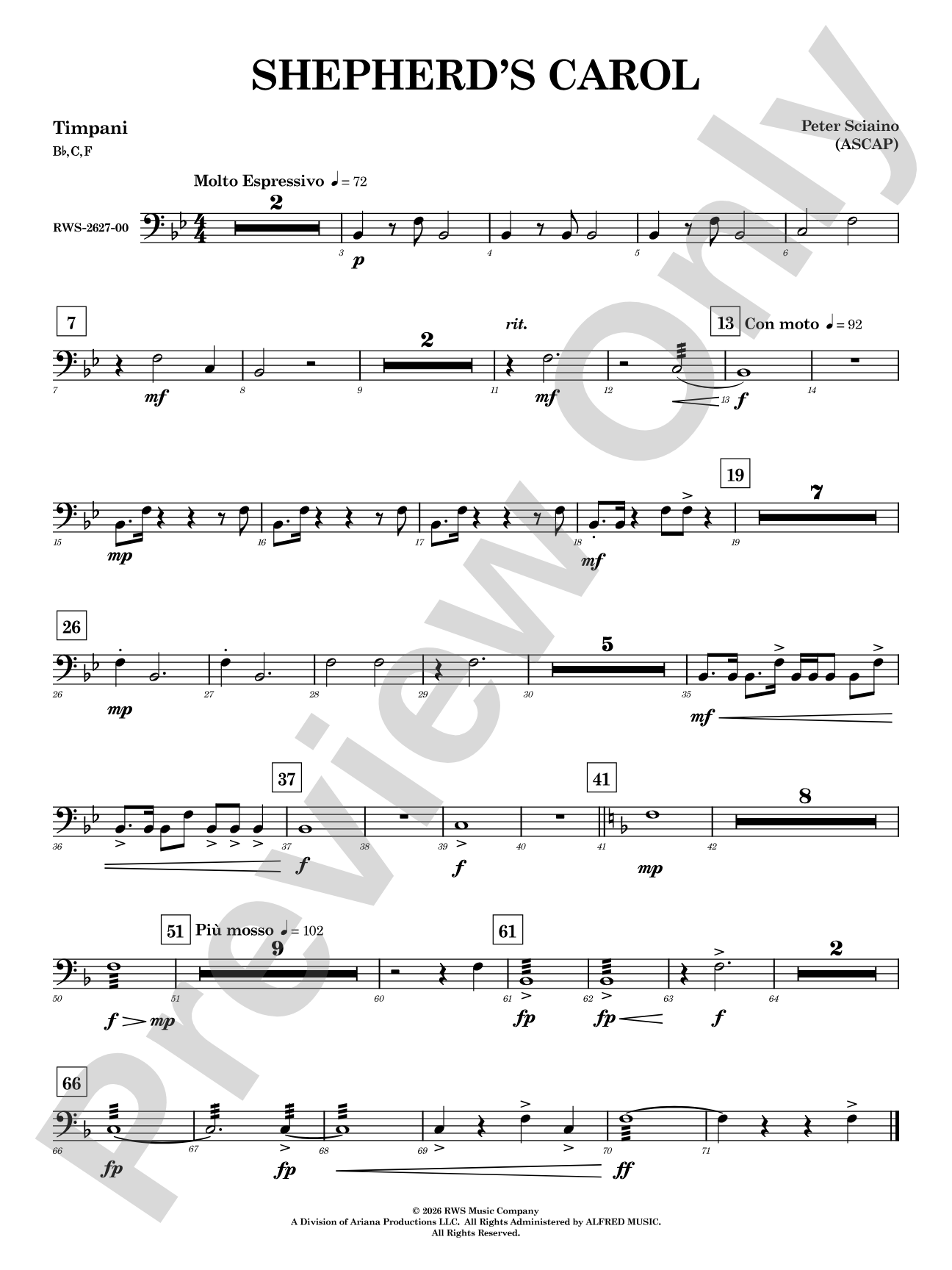 Shepherd's Carol: Timpani