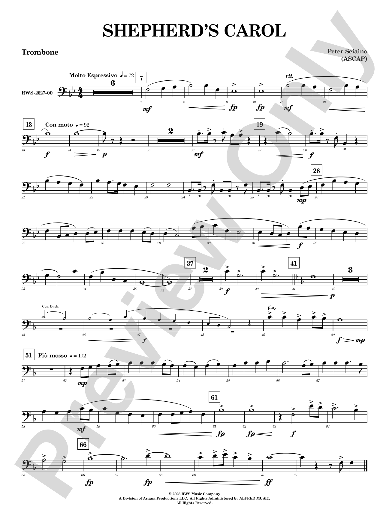 Shepherd's Carol: 1st Trombone