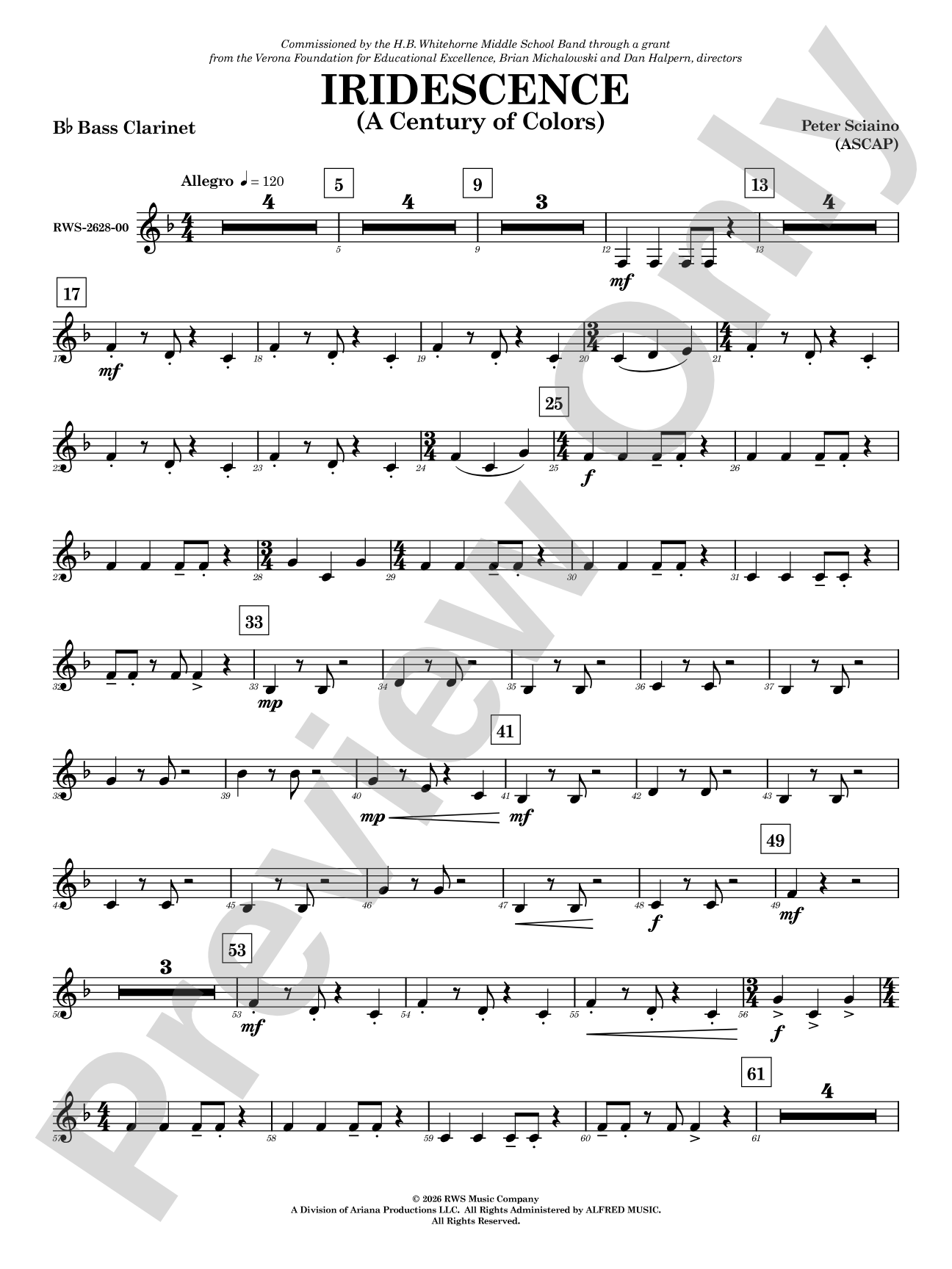 Iridescence: B-flat Bass Clarinet