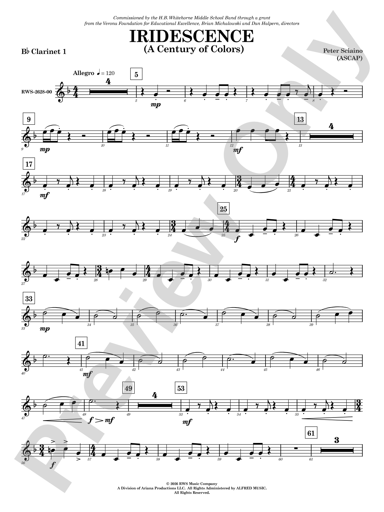 Iridescence: 1st B-flat Clarinet