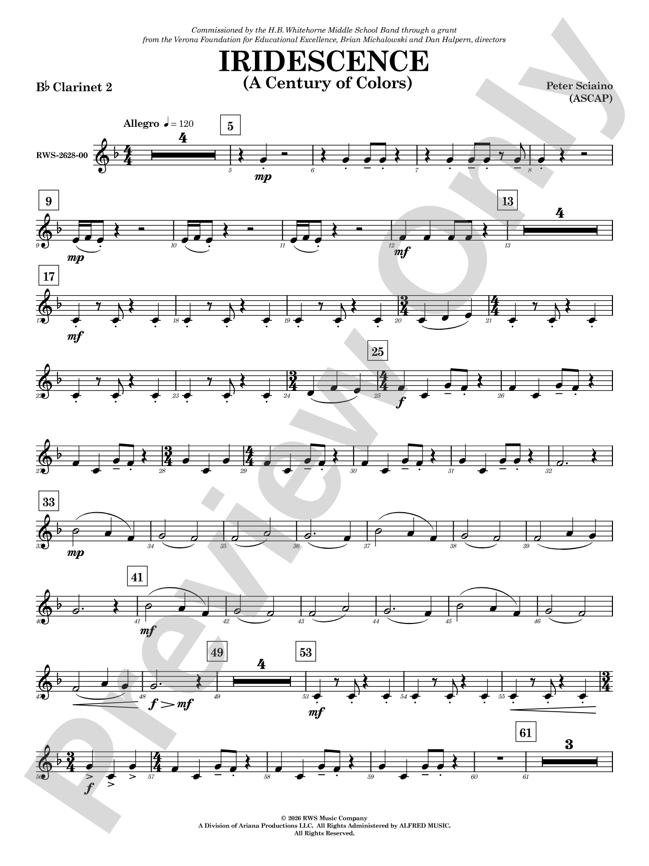 Iridescence: 2nd B-flat Clarinet