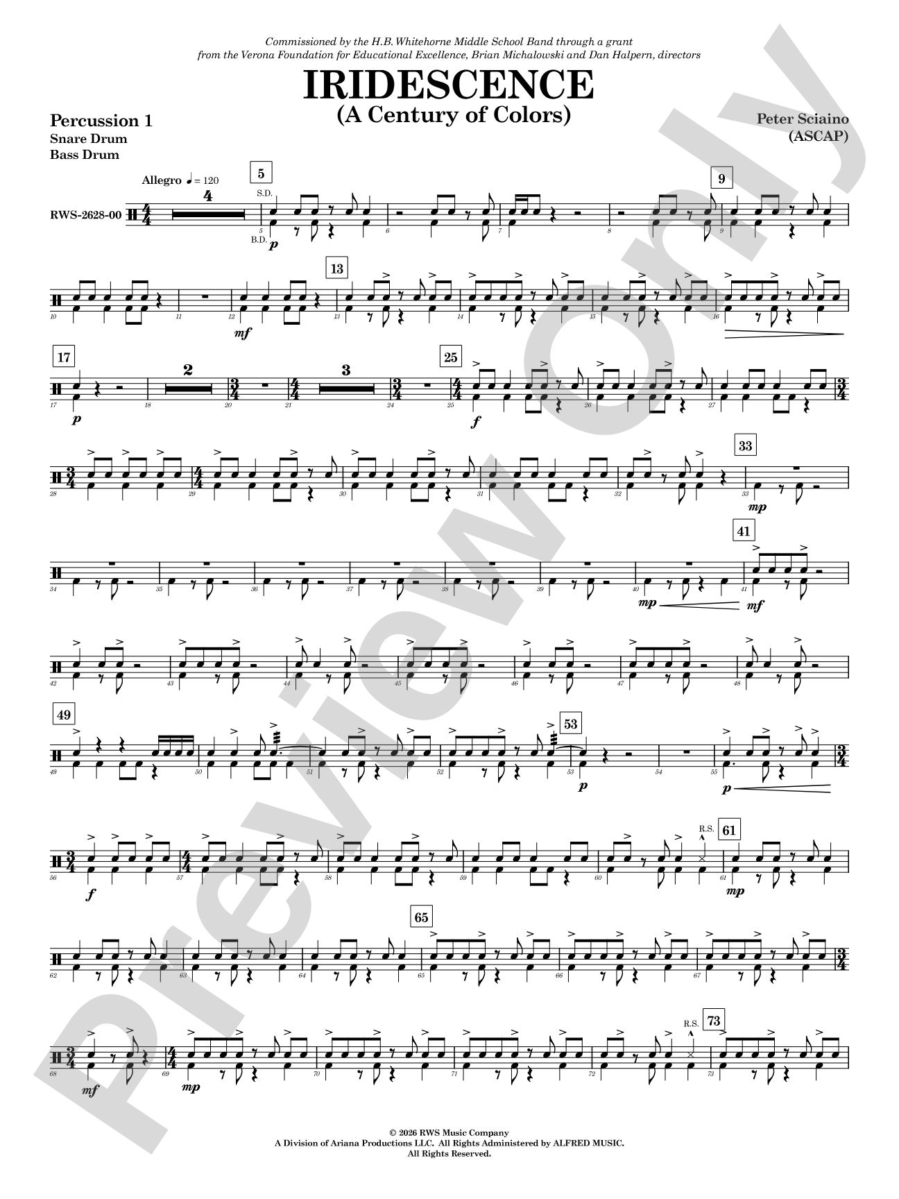 Iridescence: 1st Percussion