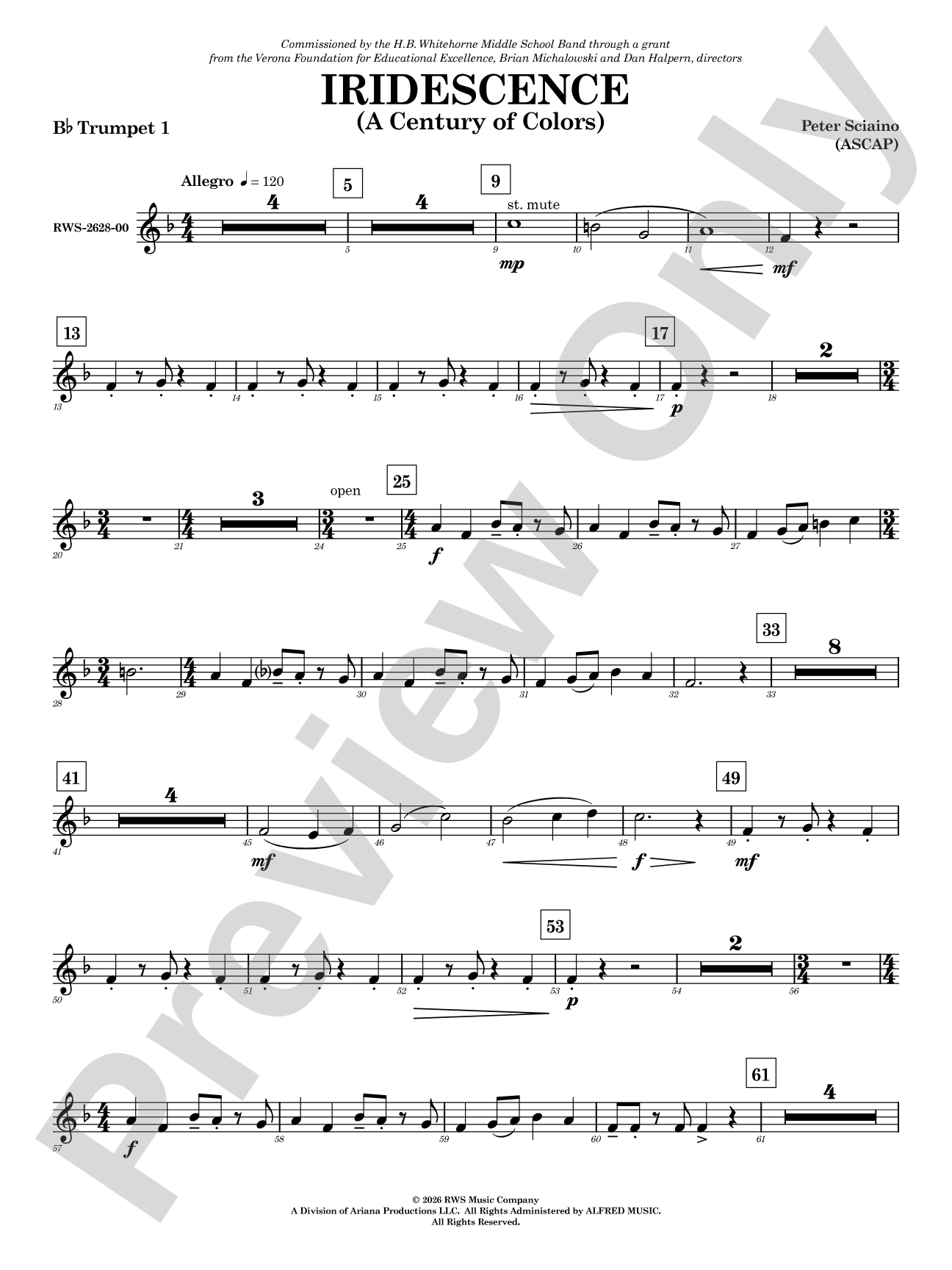 Iridescence: 1st B-flat Trumpet