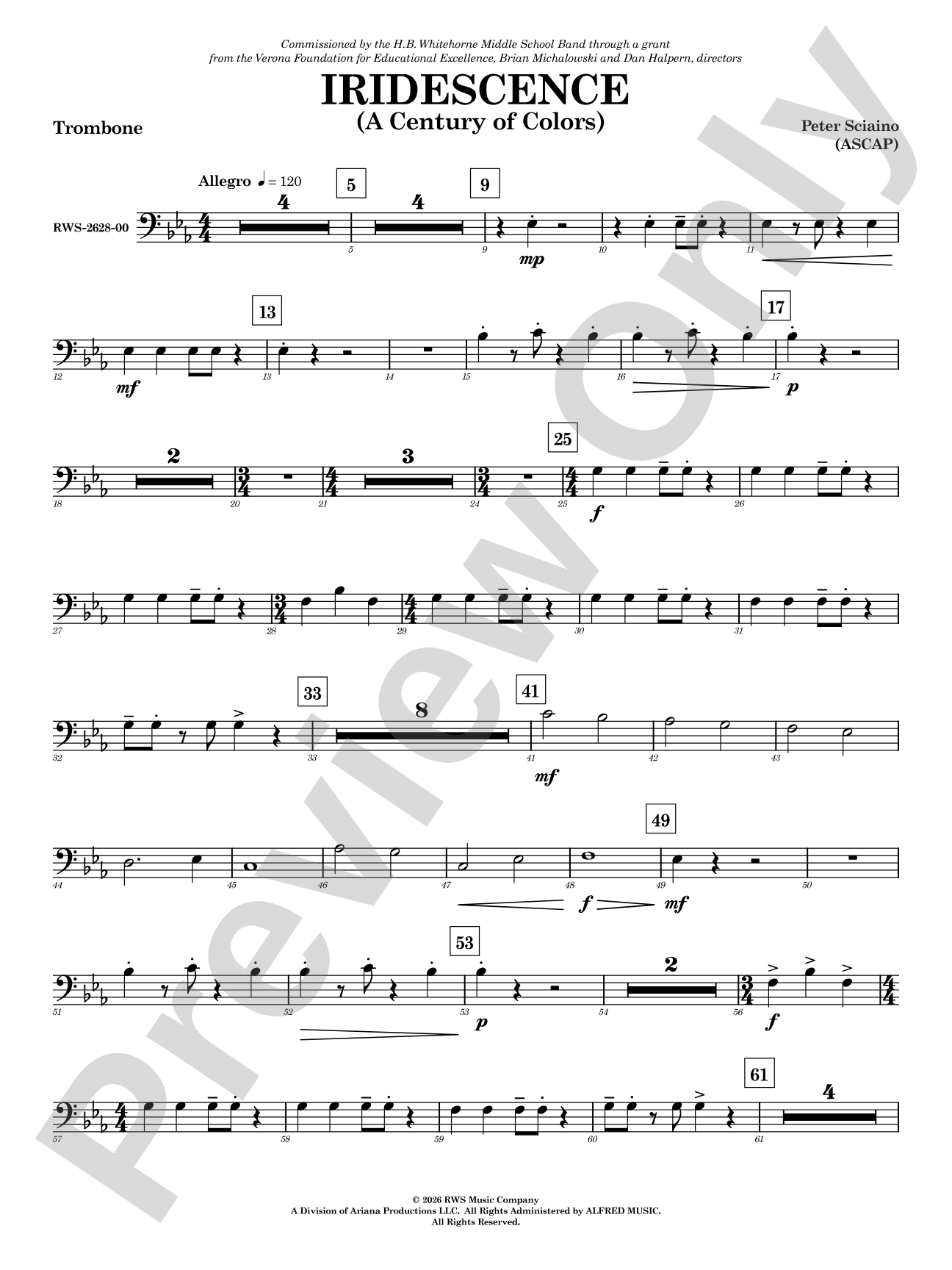 Iridescence: 1st Trombone