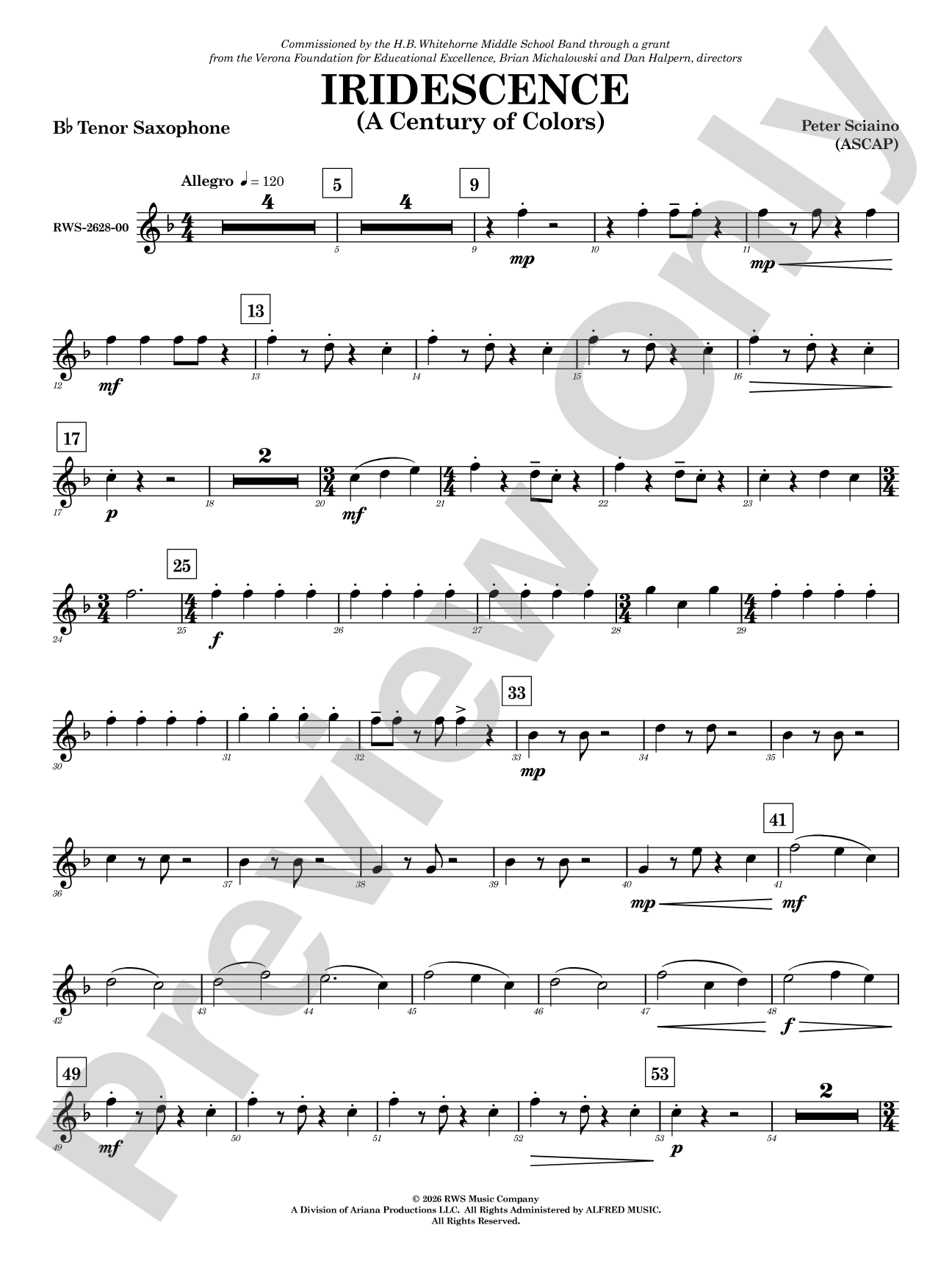 Iridescence: B-flat Tenor Saxophone