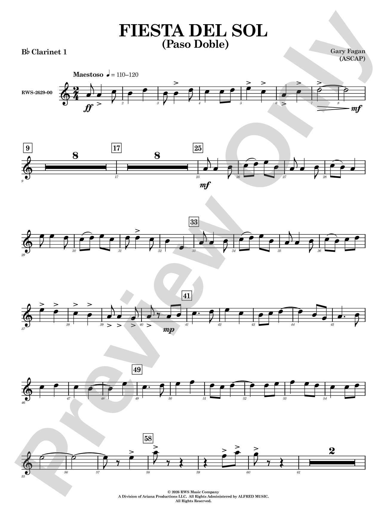 Fiesta del Sol: 1st B-flat Clarinet
