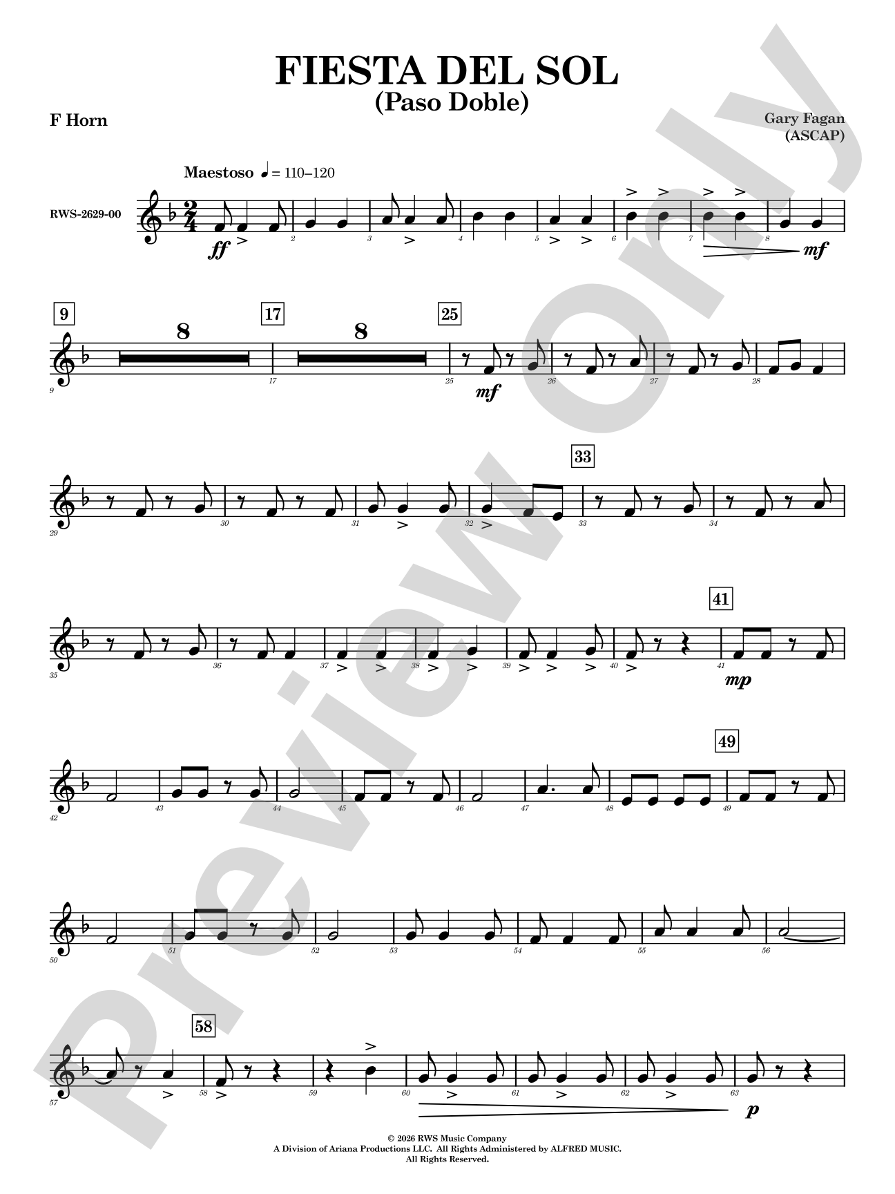 Fiesta del Sol: 1st F Horn