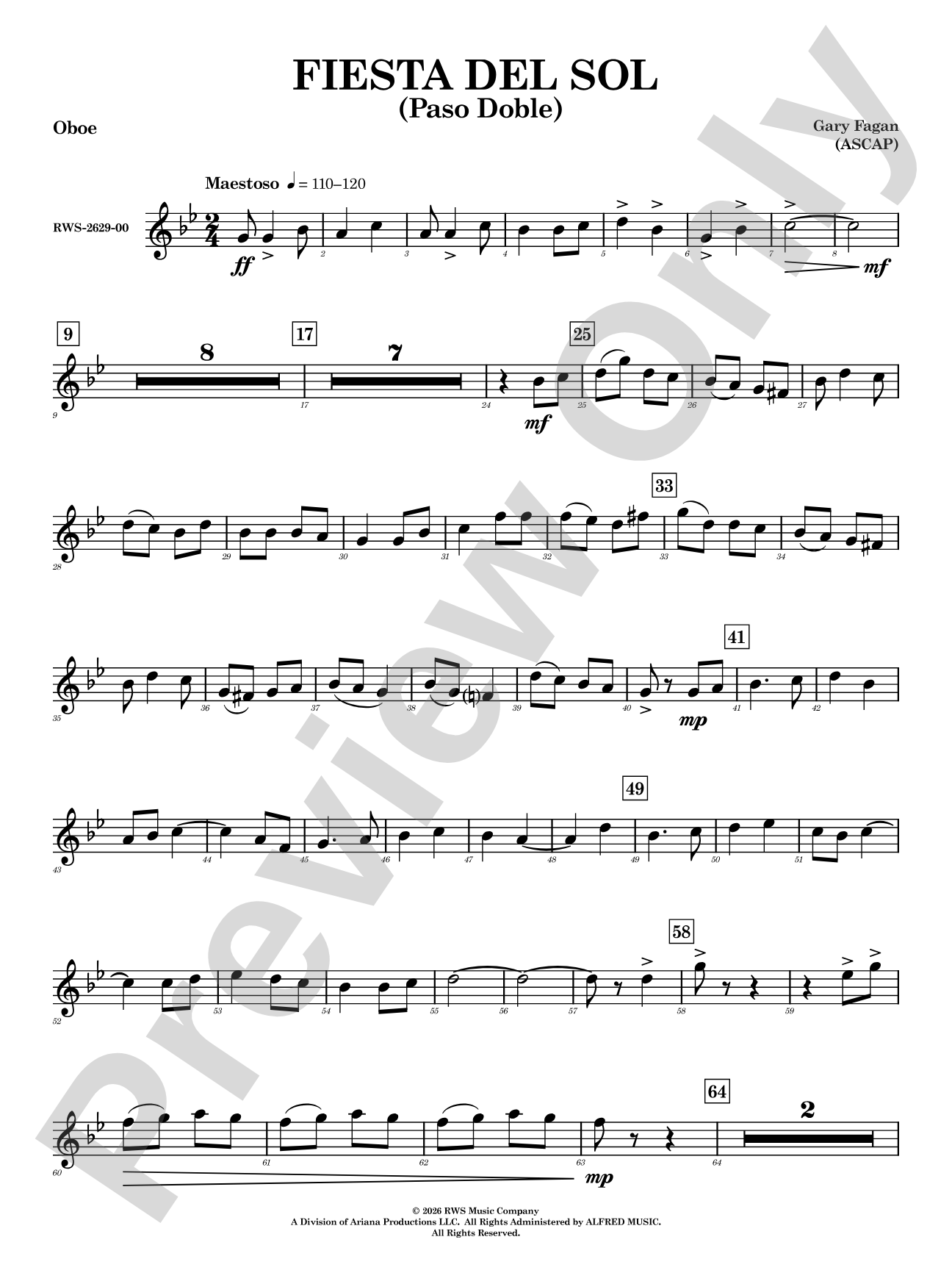 Fiesta del Sol: Oboe