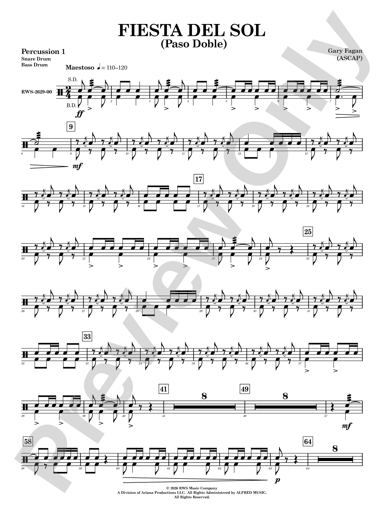 Fiesta del Sol: 1st Percussion