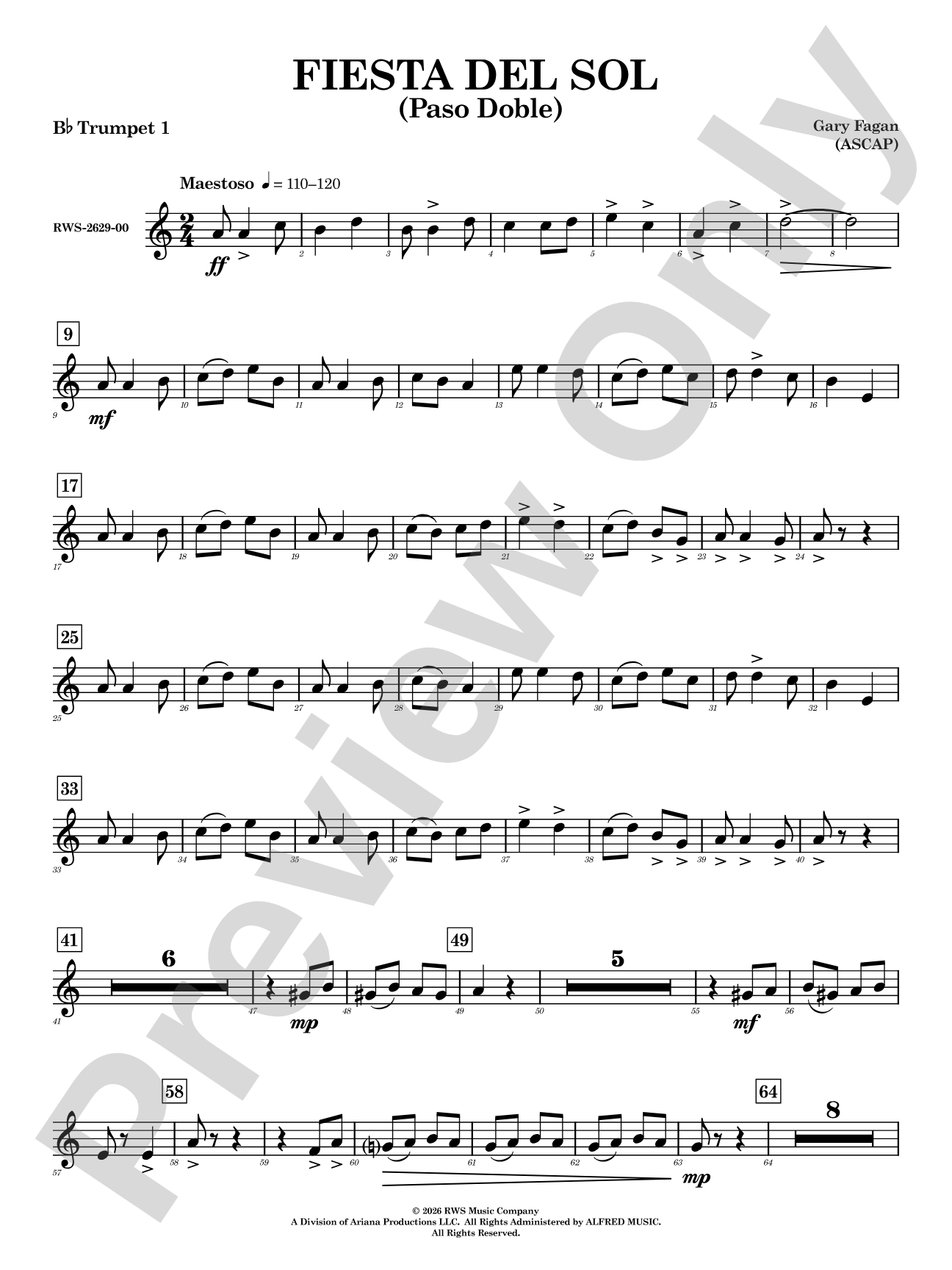 Fiesta del Sol: 1st B-flat Trumpet