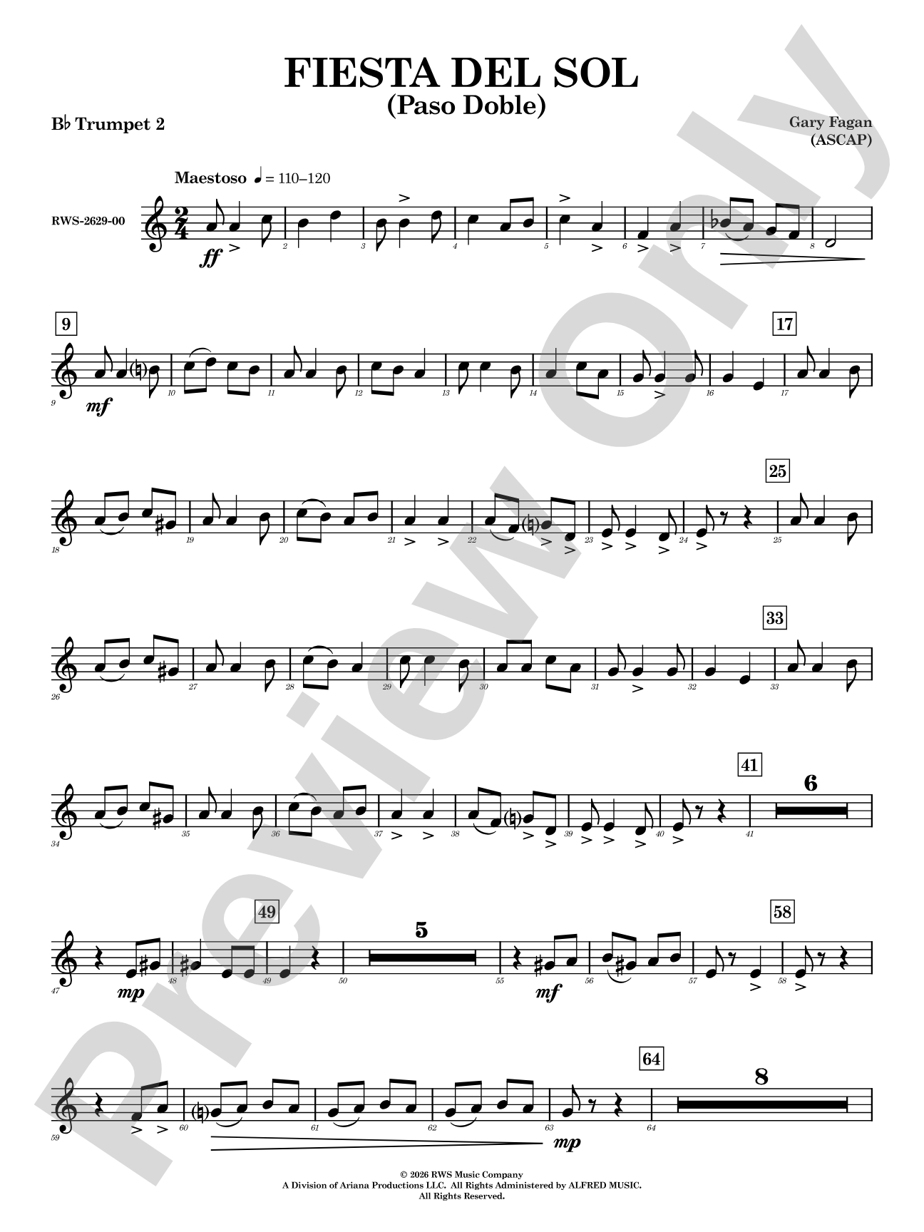 Fiesta del Sol: 2nd B-flat Trumpet