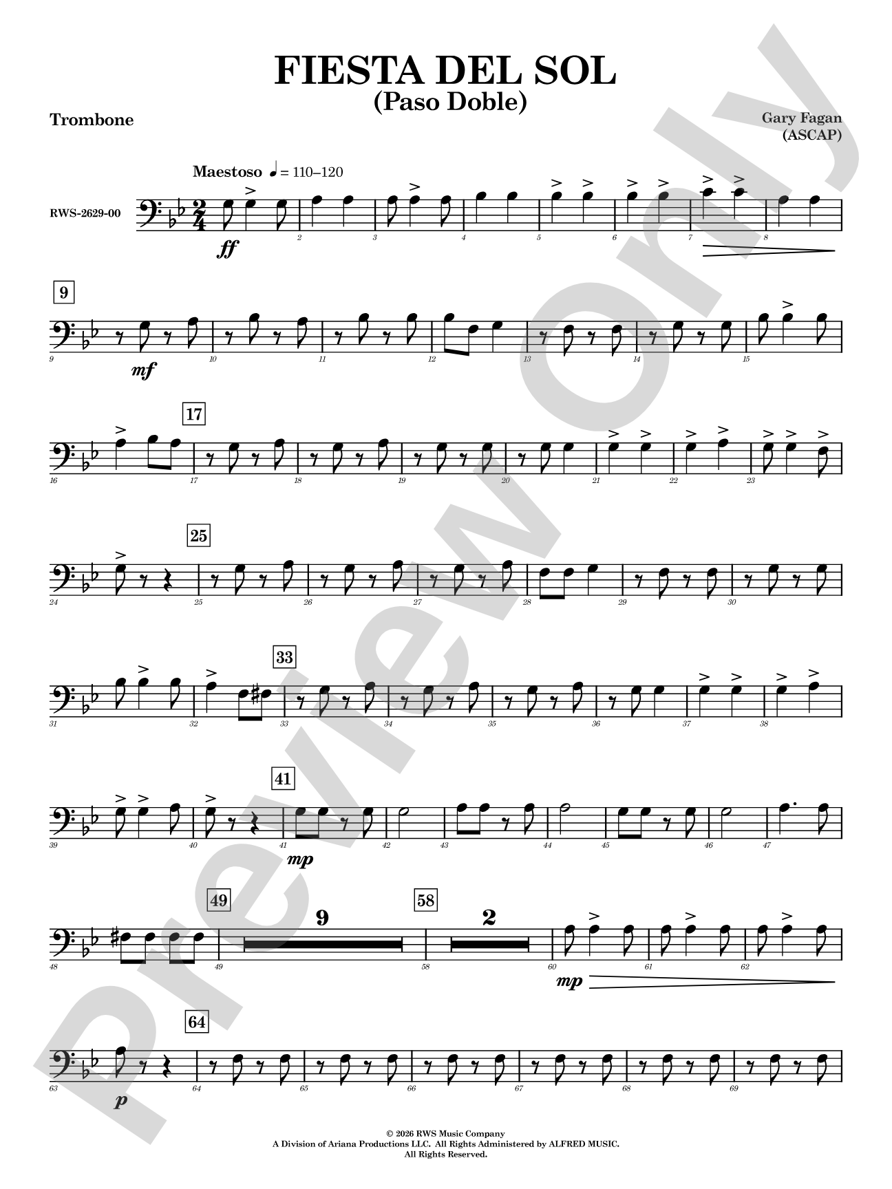 Fiesta del Sol: 1st Trombone