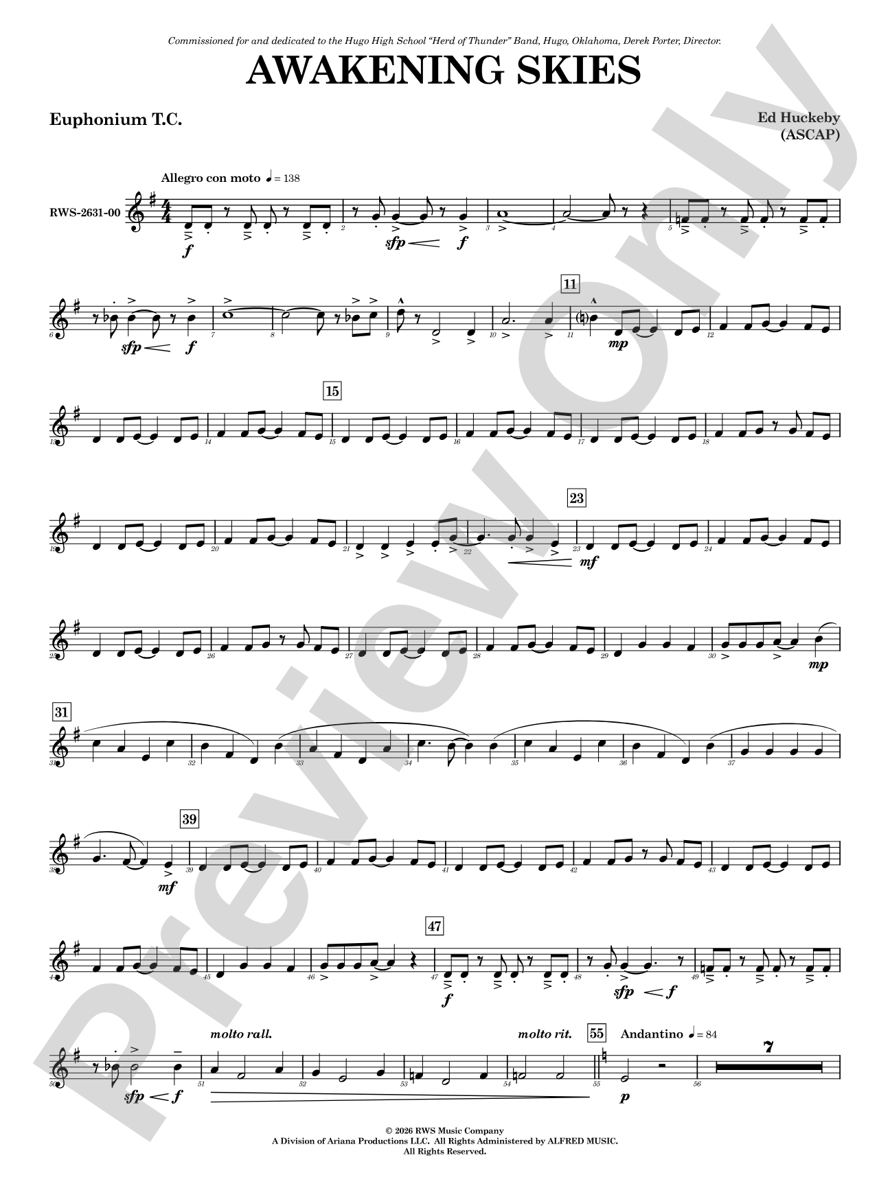 Awakening Skies: Baritone T.C.