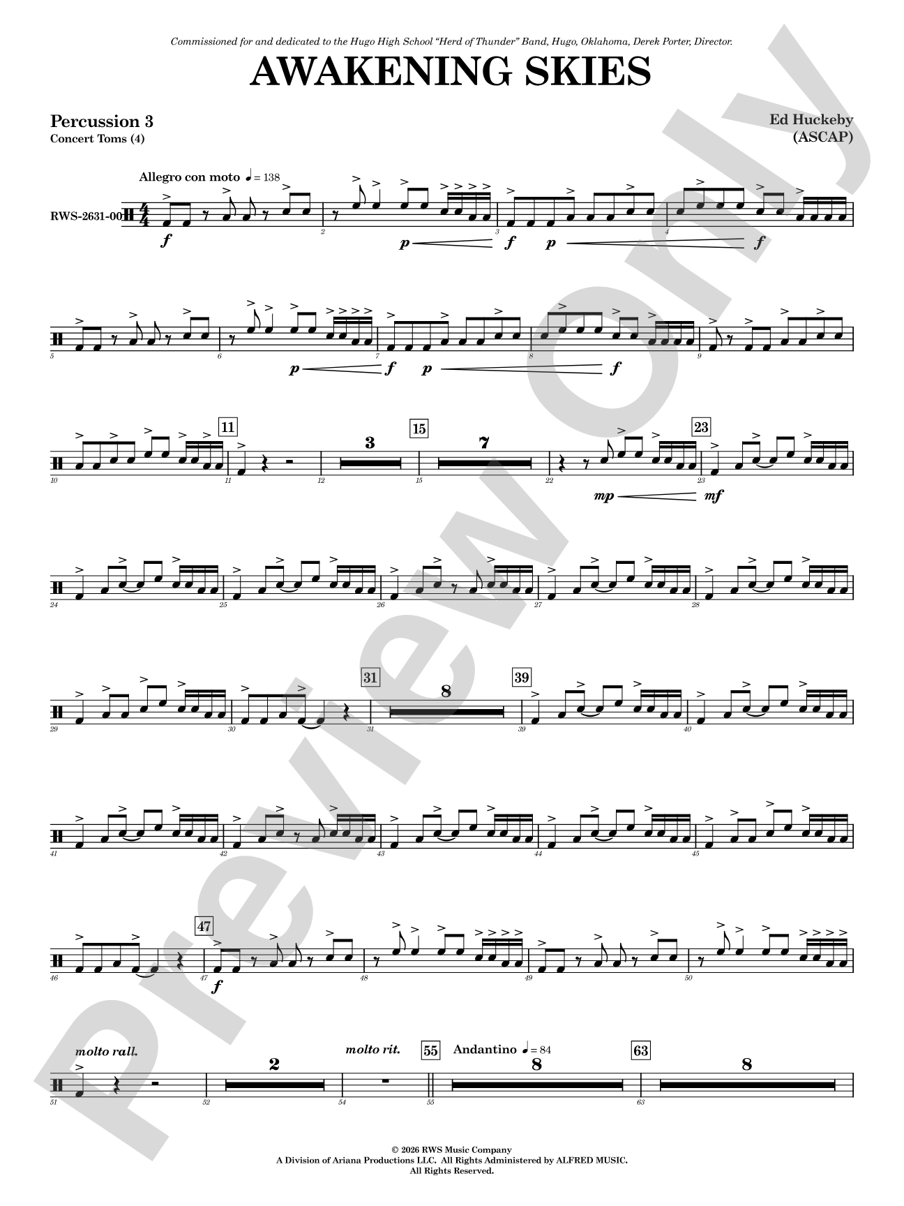 Awakening Skies: 3rd Percussion