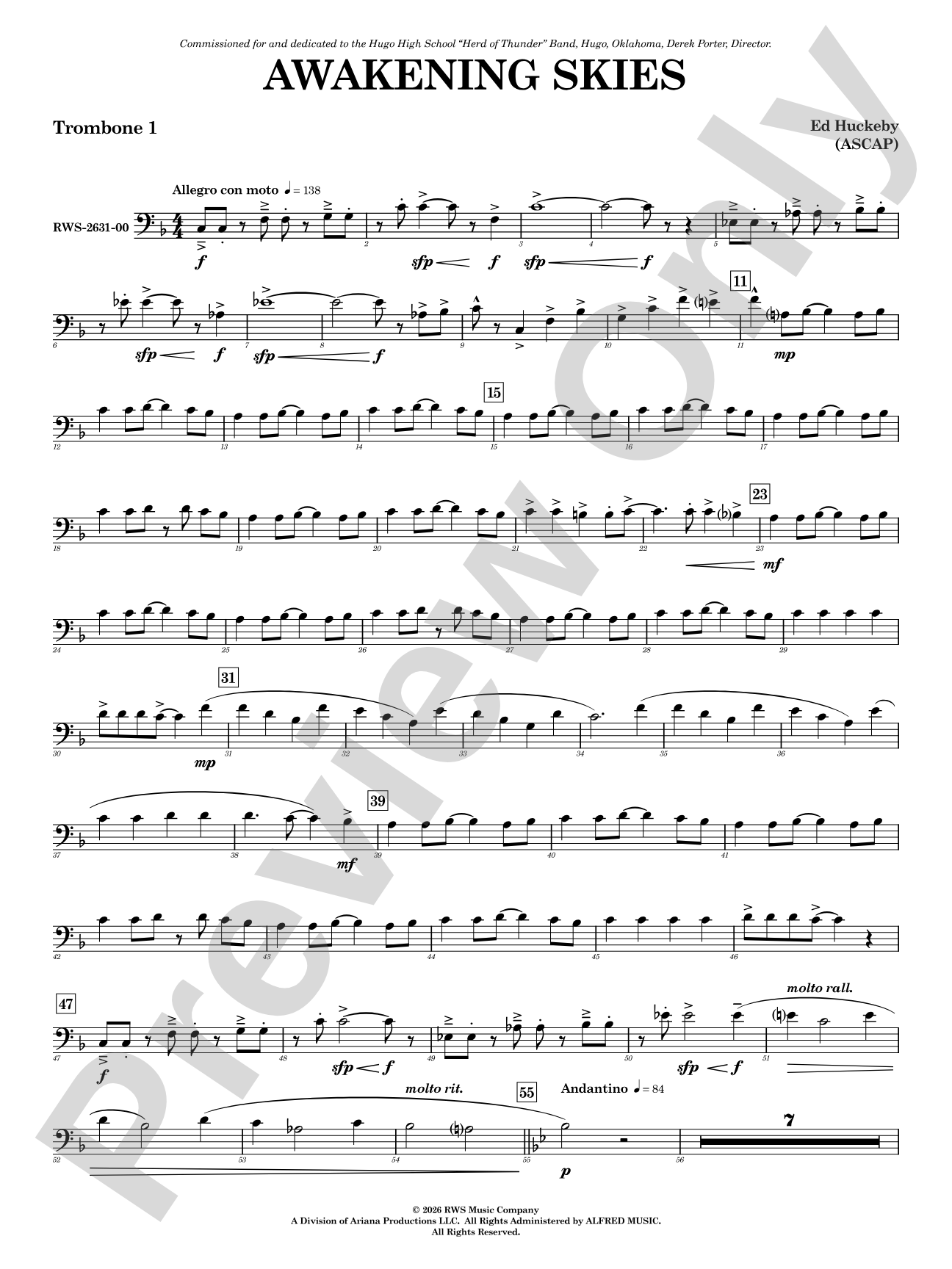 Awakening Skies: 1st Trombone