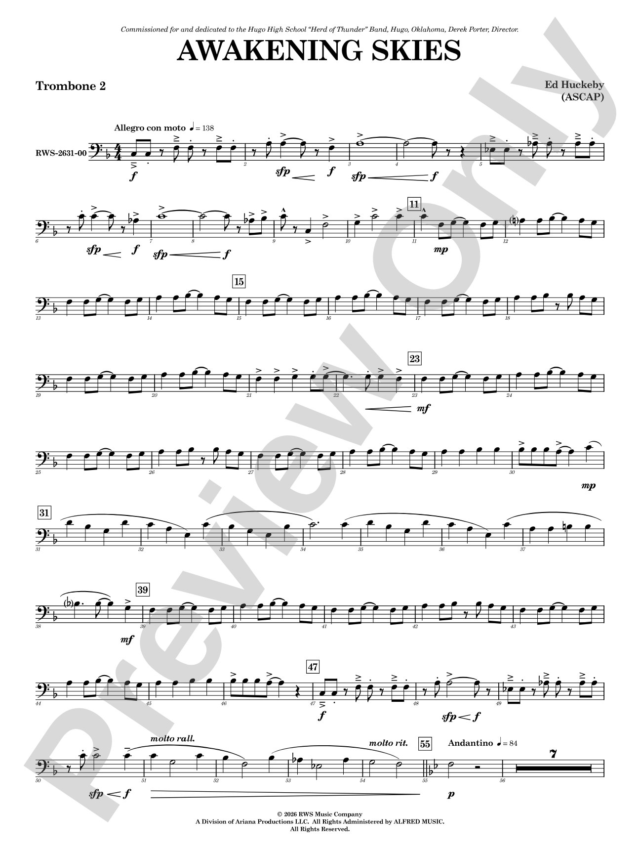 Awakening Skies: 2nd Trombone