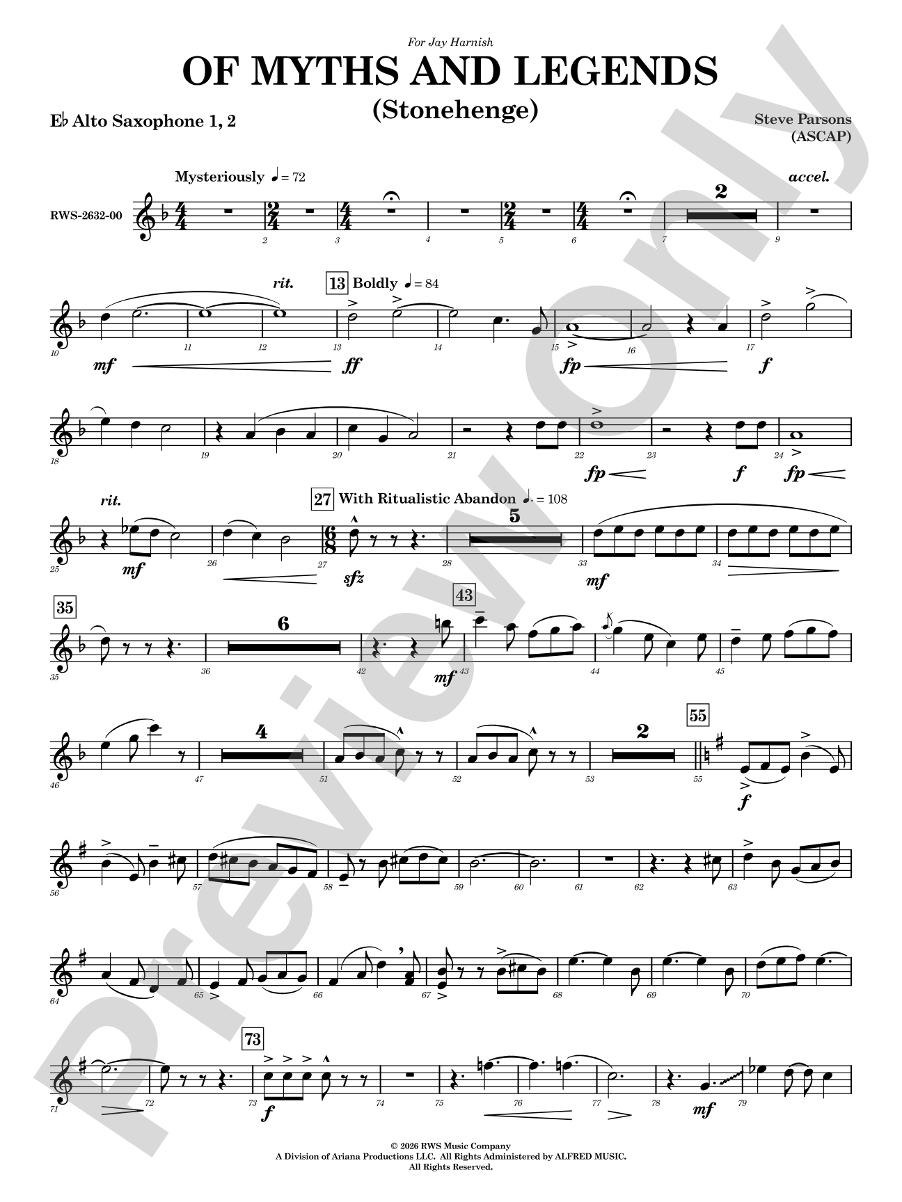 Of Myths and Legends: E-flat Alto Saxophone
