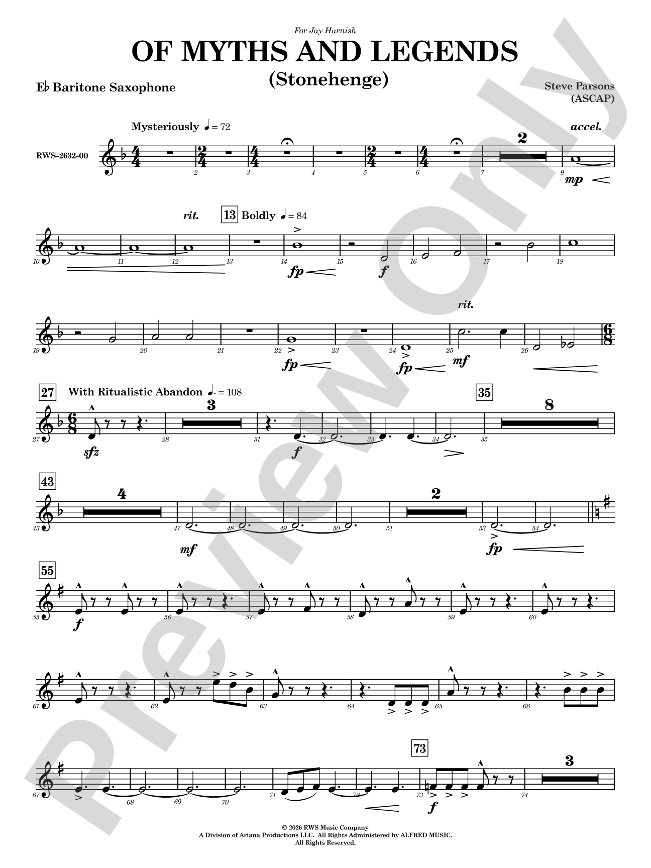 Of Myths and Legends: E-flat Baritone Saxophone