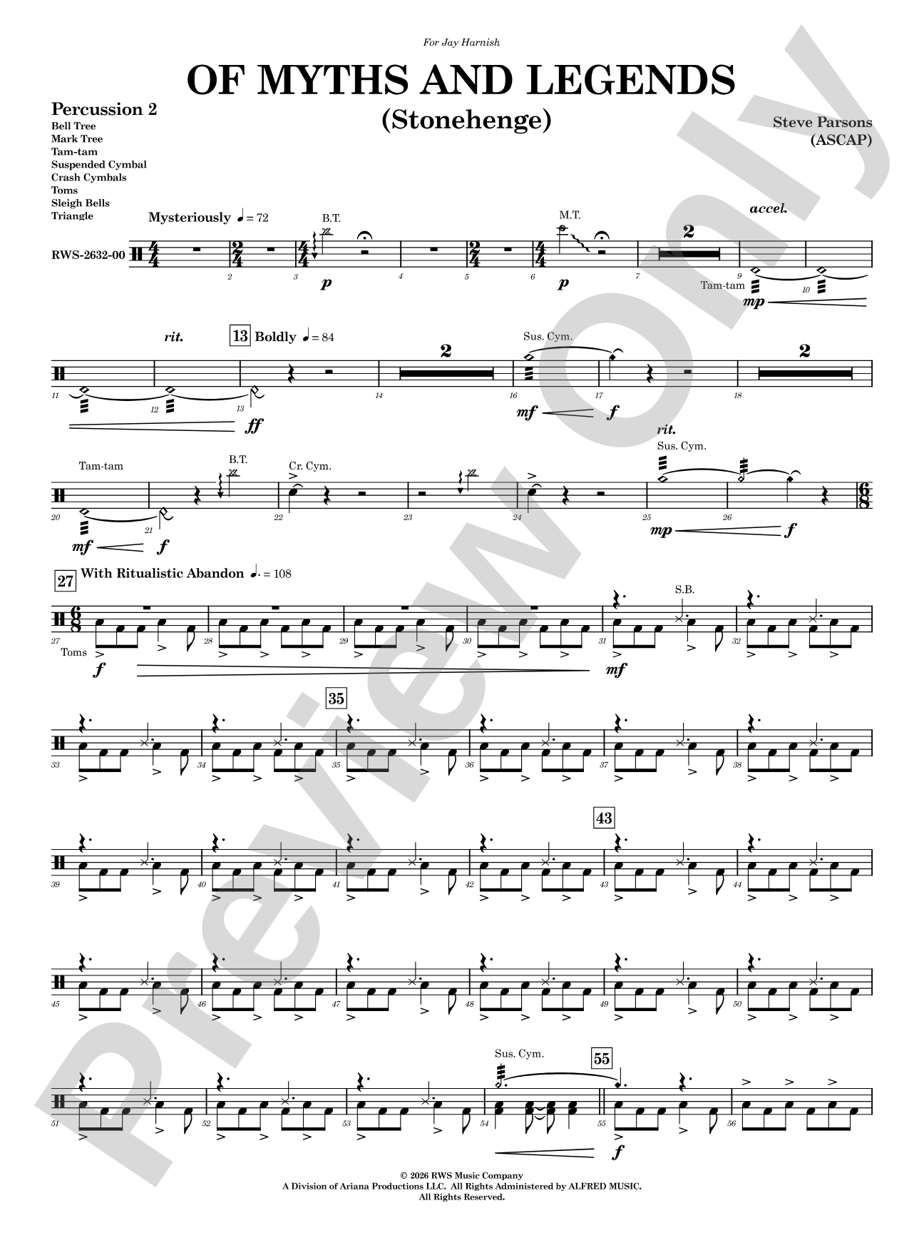 Of Myths and Legends: 2nd Percussion