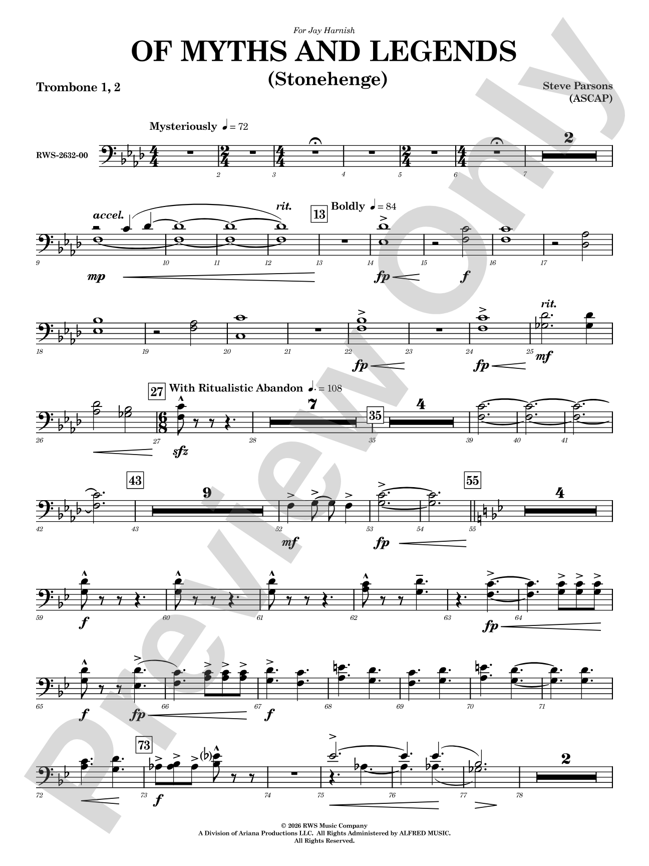 Of Myths and Legends: 1st & 2nd Trombones