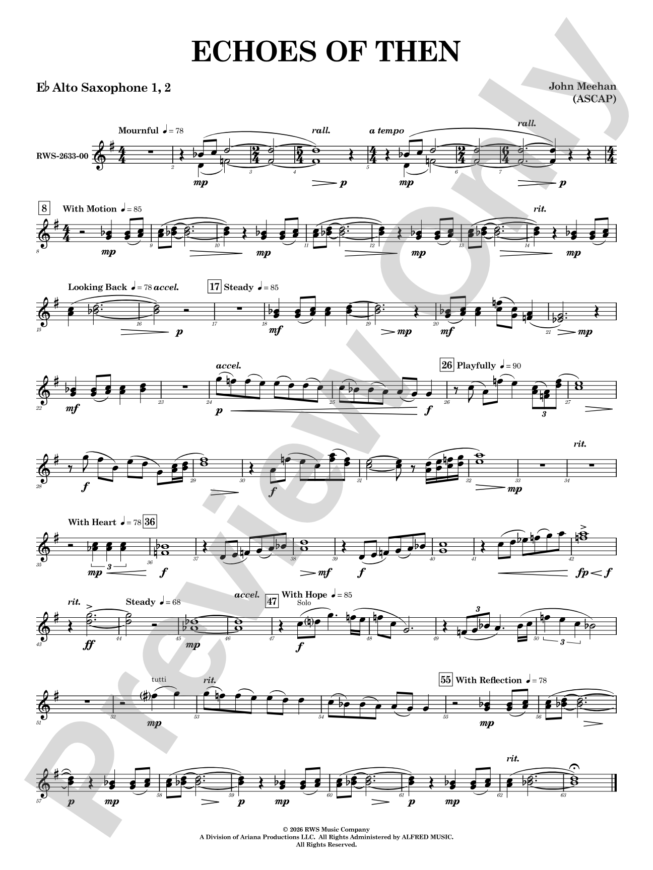 Echoes of Then: 1st & 2nd E-flat Alto Saxophone