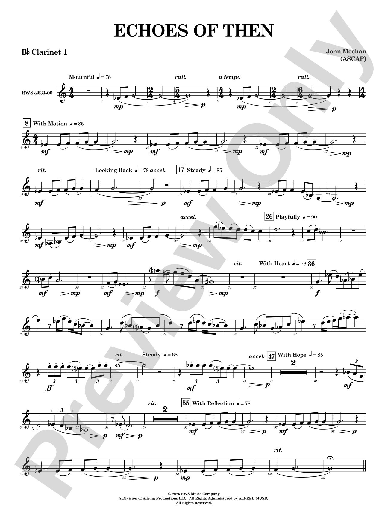 Echoes of Then: 1st B-flat Clarinet