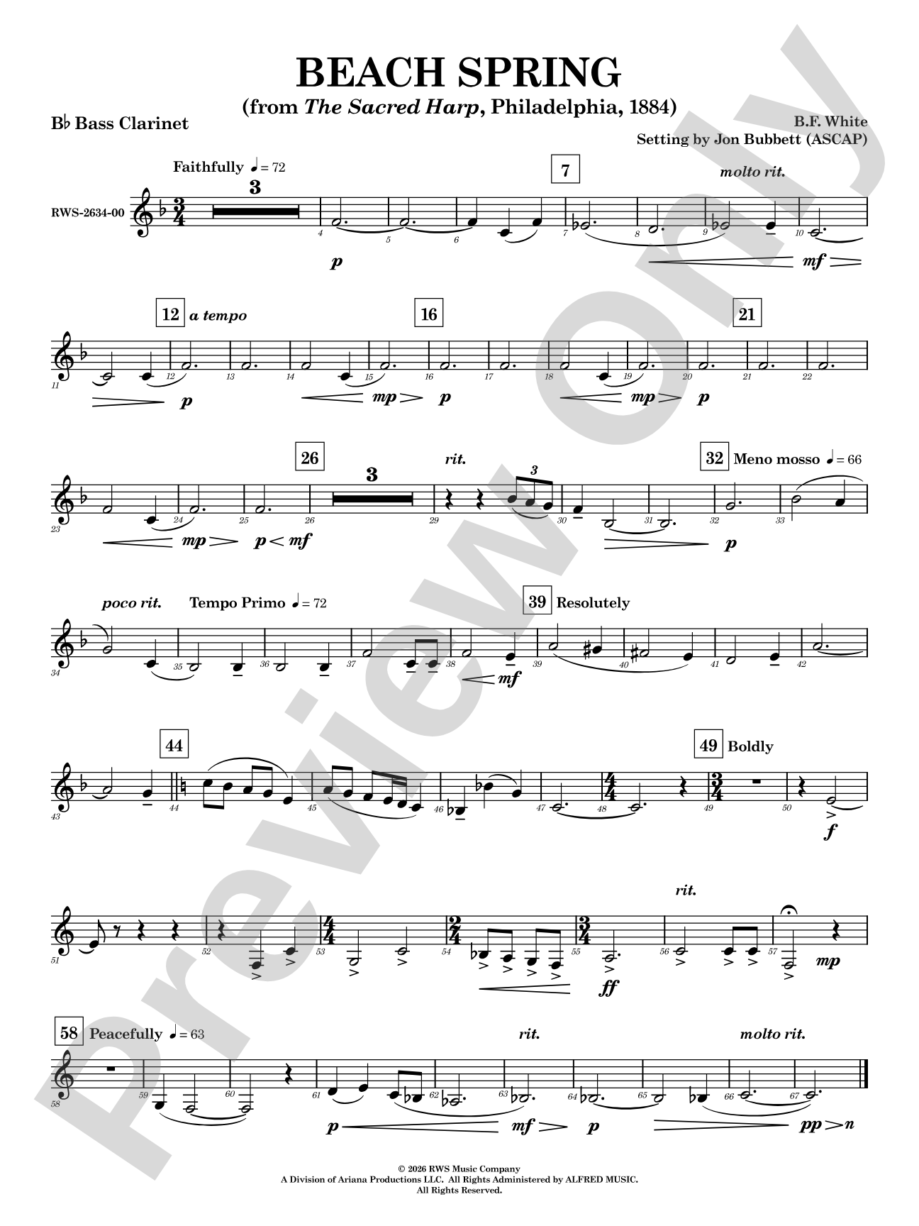 Beach Spring: B-flat Bass Clarinet