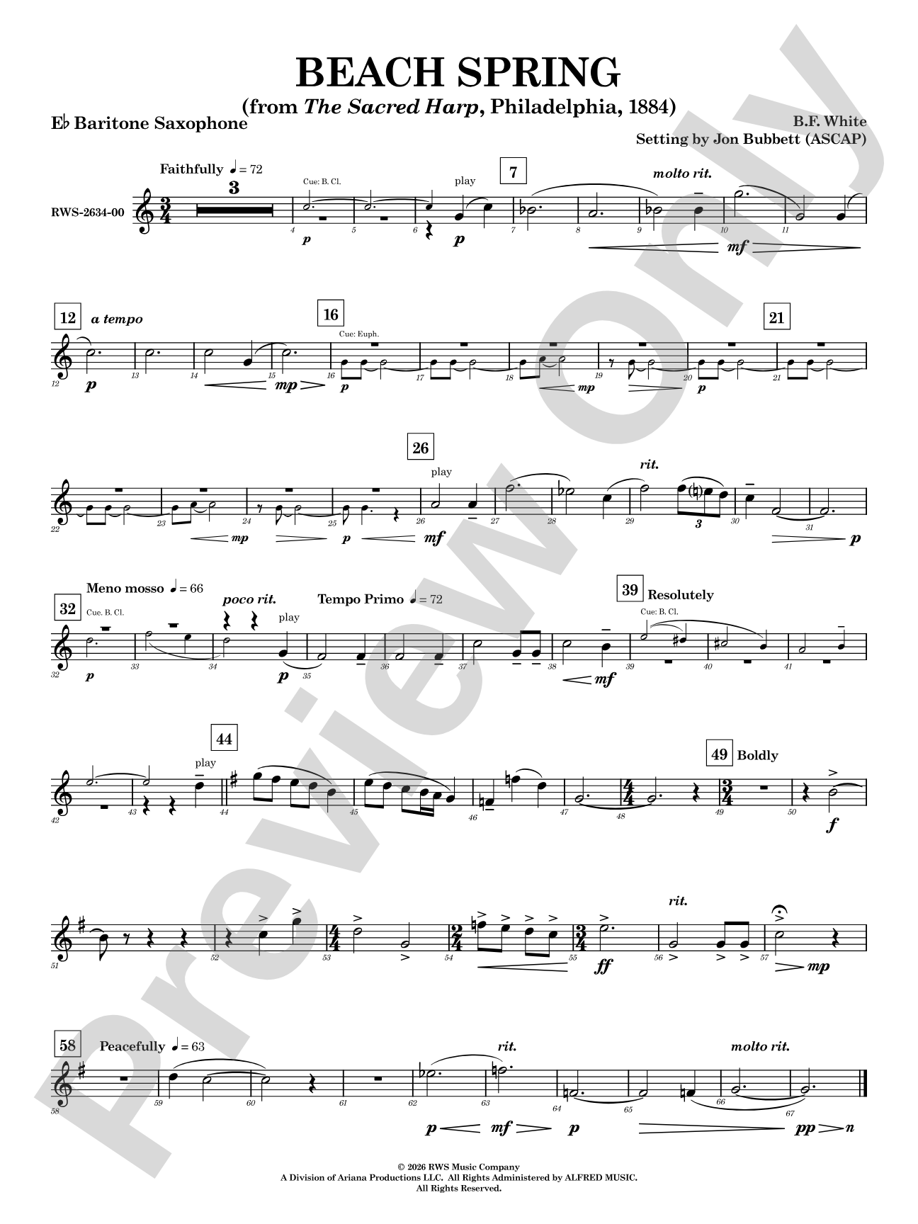 Beach Spring: E-flat Baritone Saxophone