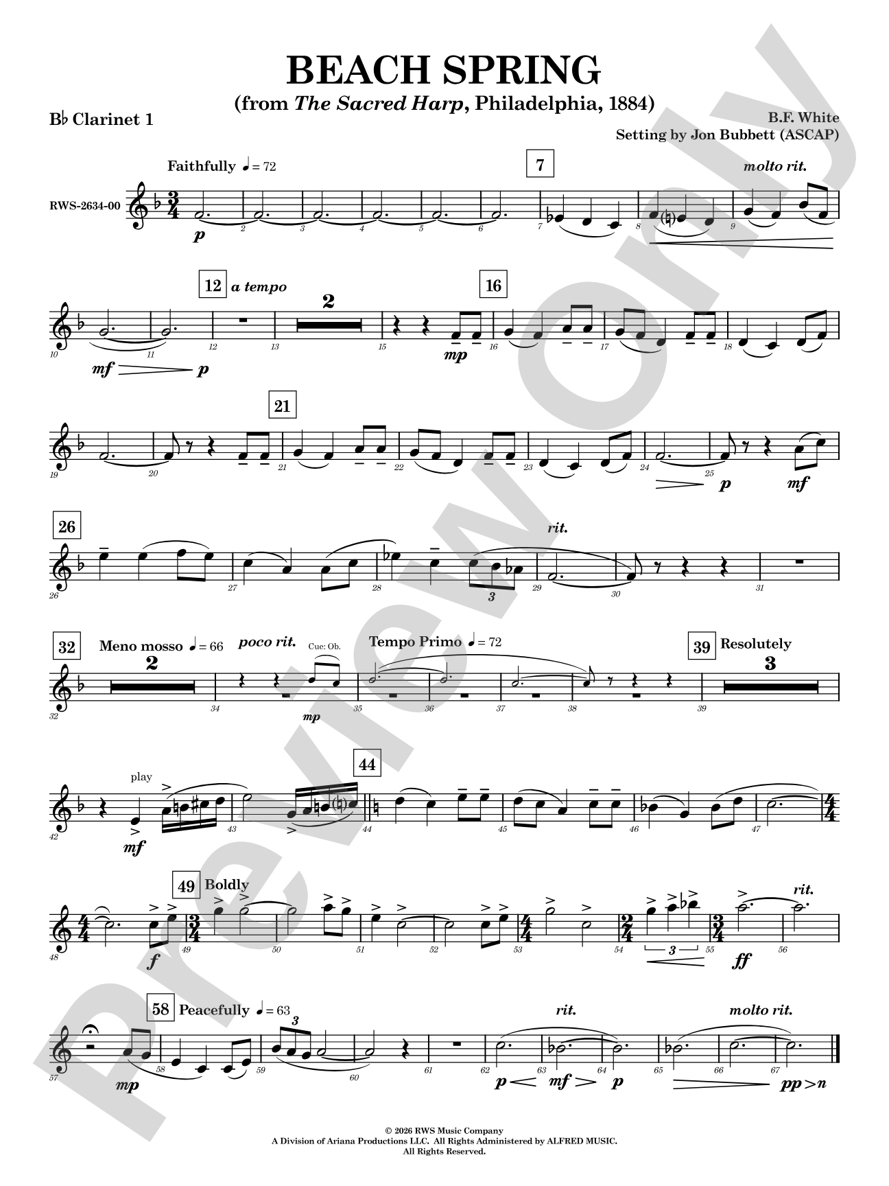 Beach Spring: 1st B-flat Clarinet