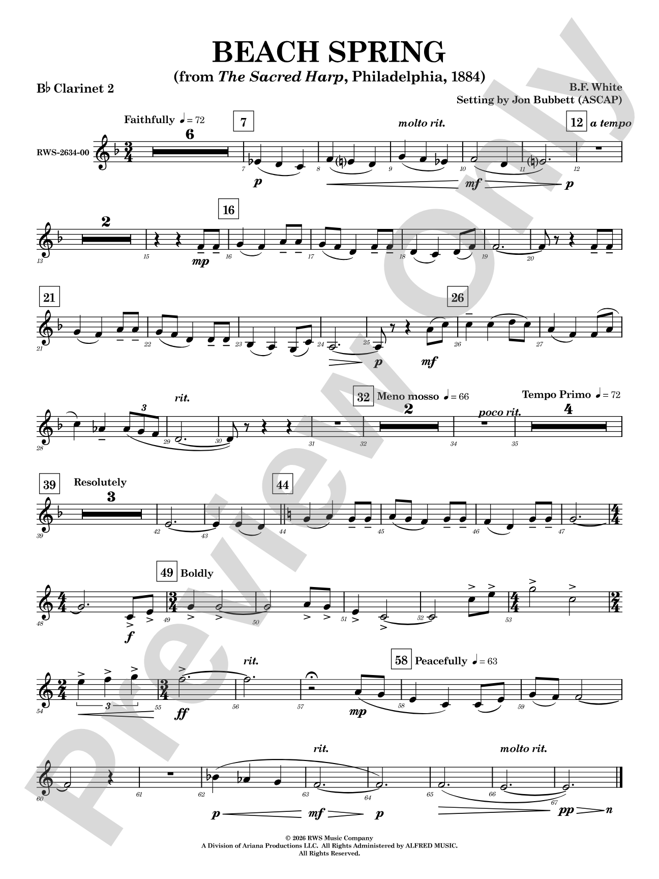 Beach Spring: 2nd B-flat Clarinet
