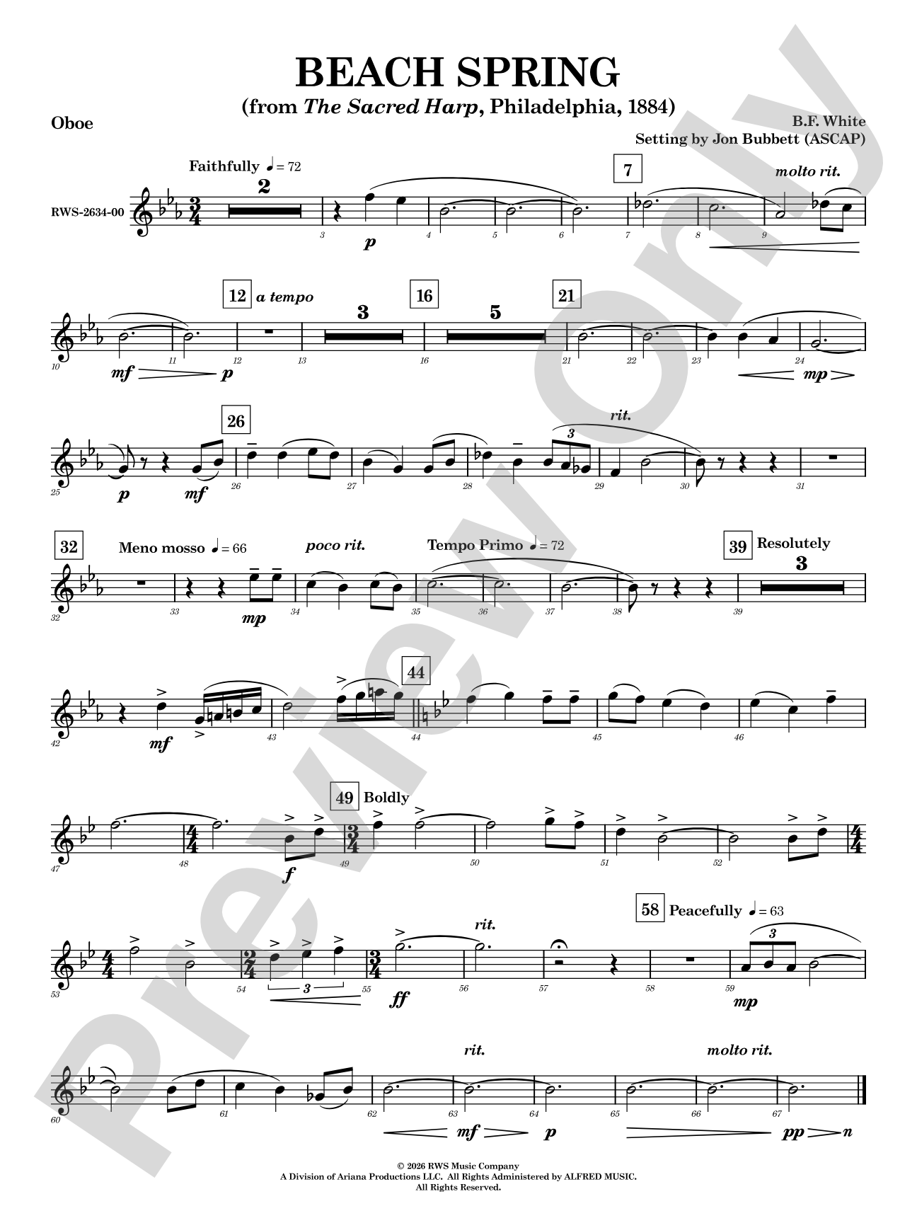 Beach Spring: Oboe