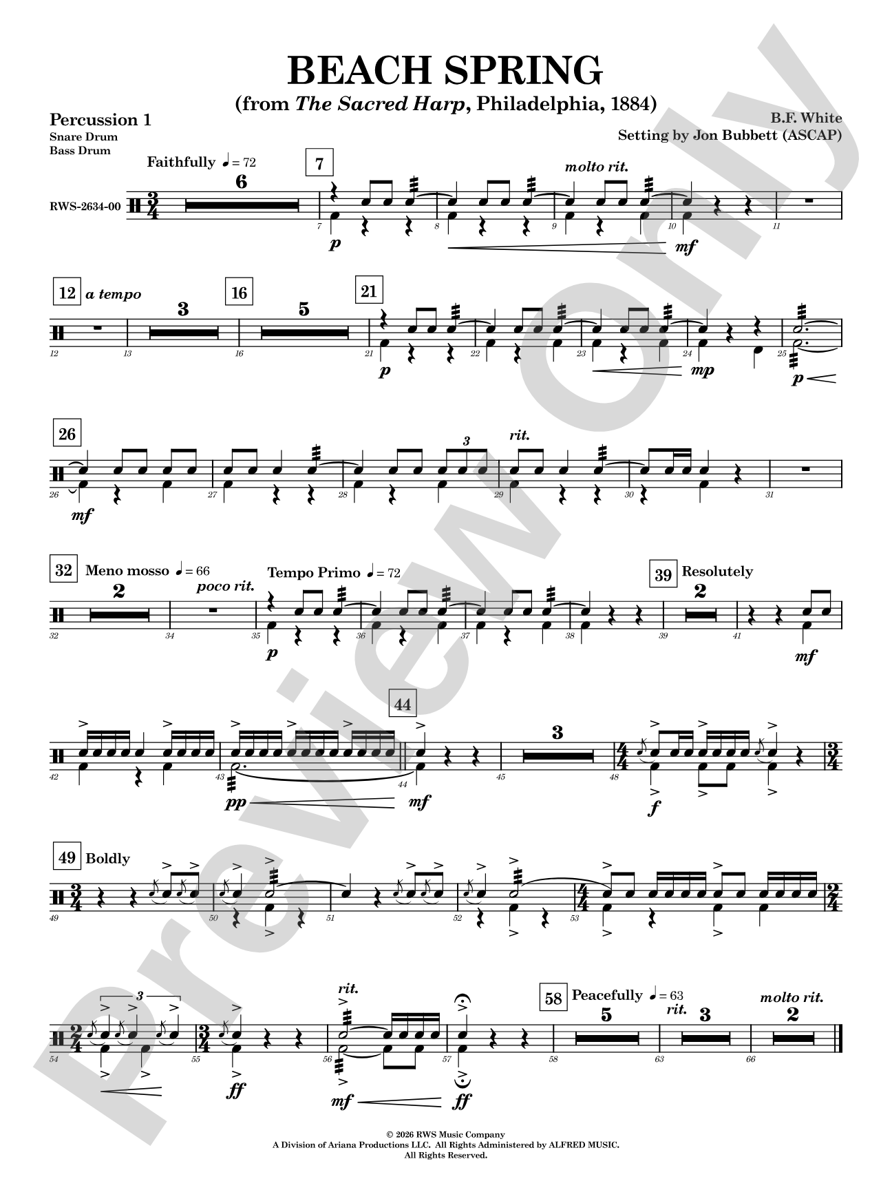 Beach Spring: 1st Percussion