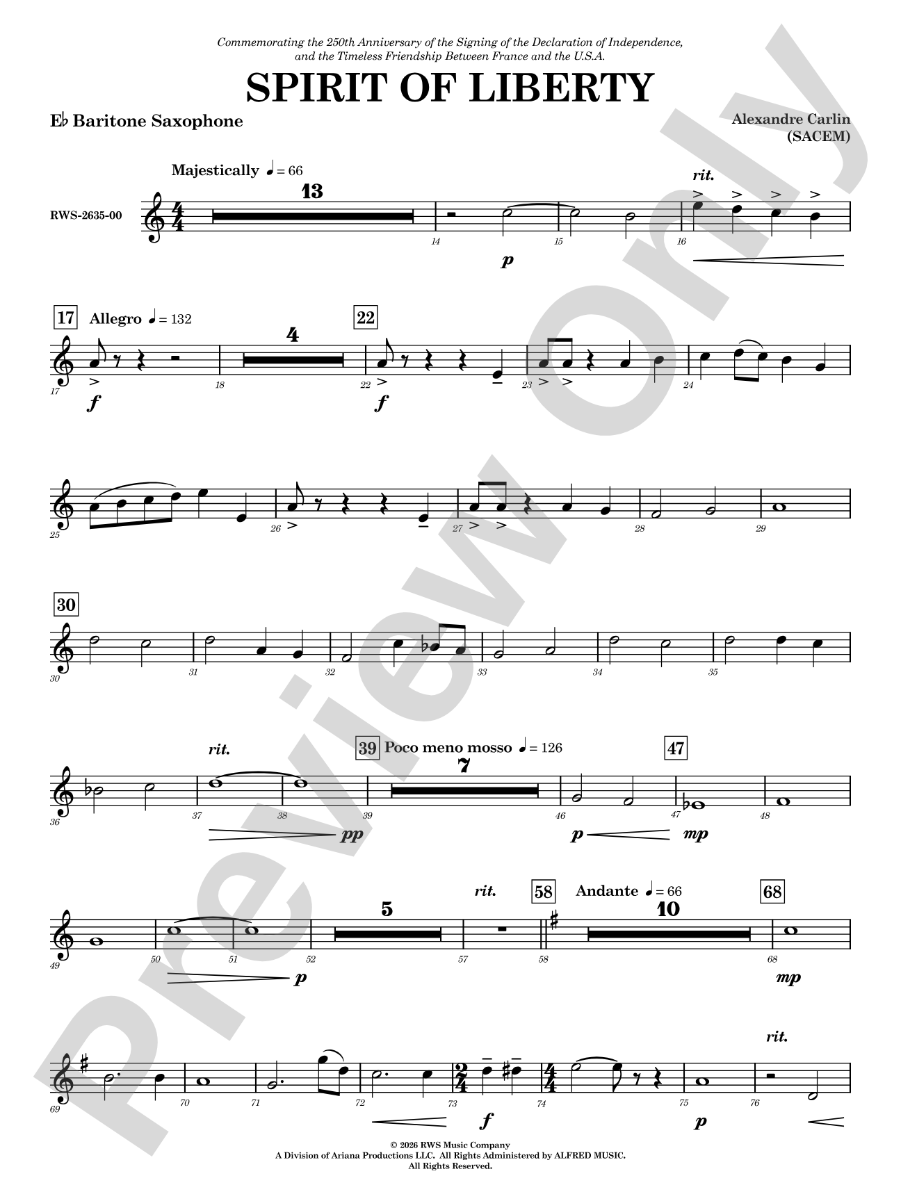 Spirit of Liberty: E-flat Baritone Saxophone
