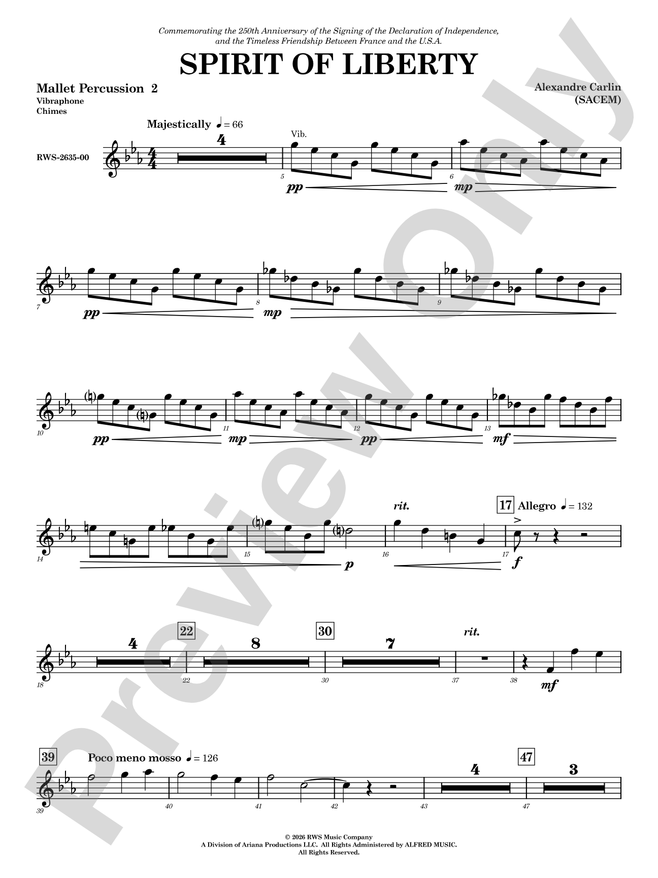 Spirit of Liberty: 2nd Mallet Percussion