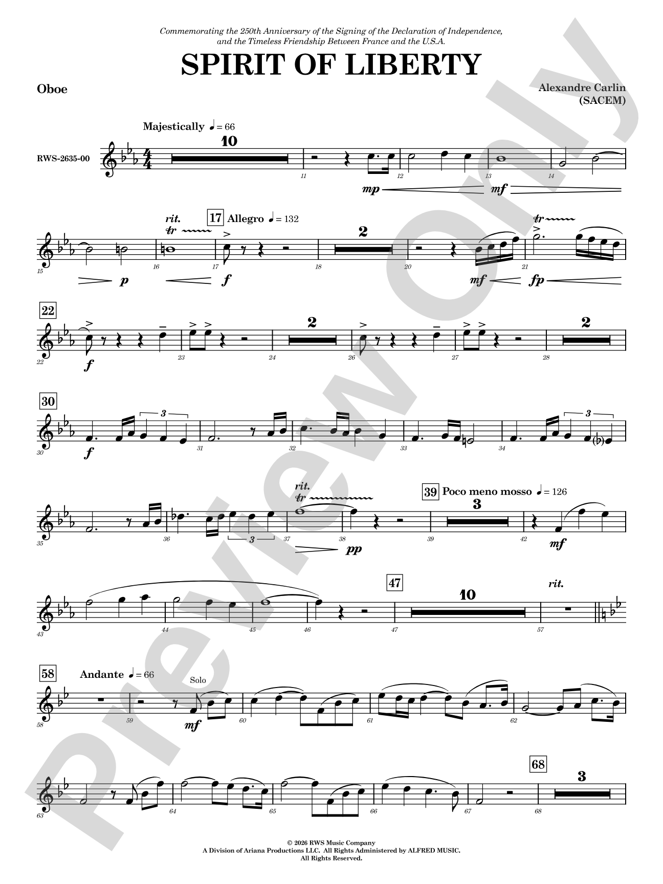 Spirit of Liberty: Oboe