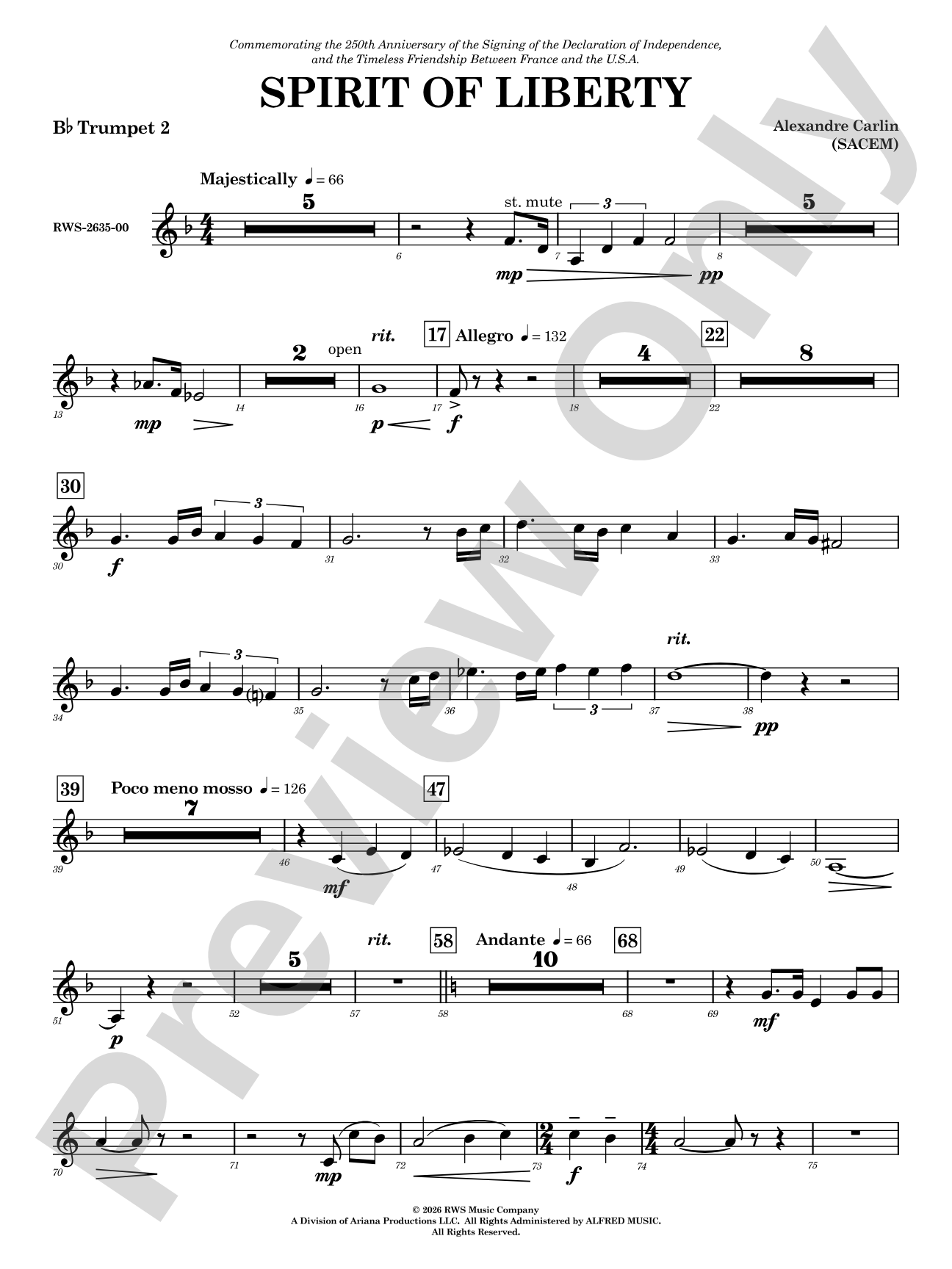 Spirit of Liberty: 2nd B-flat Trumpet
