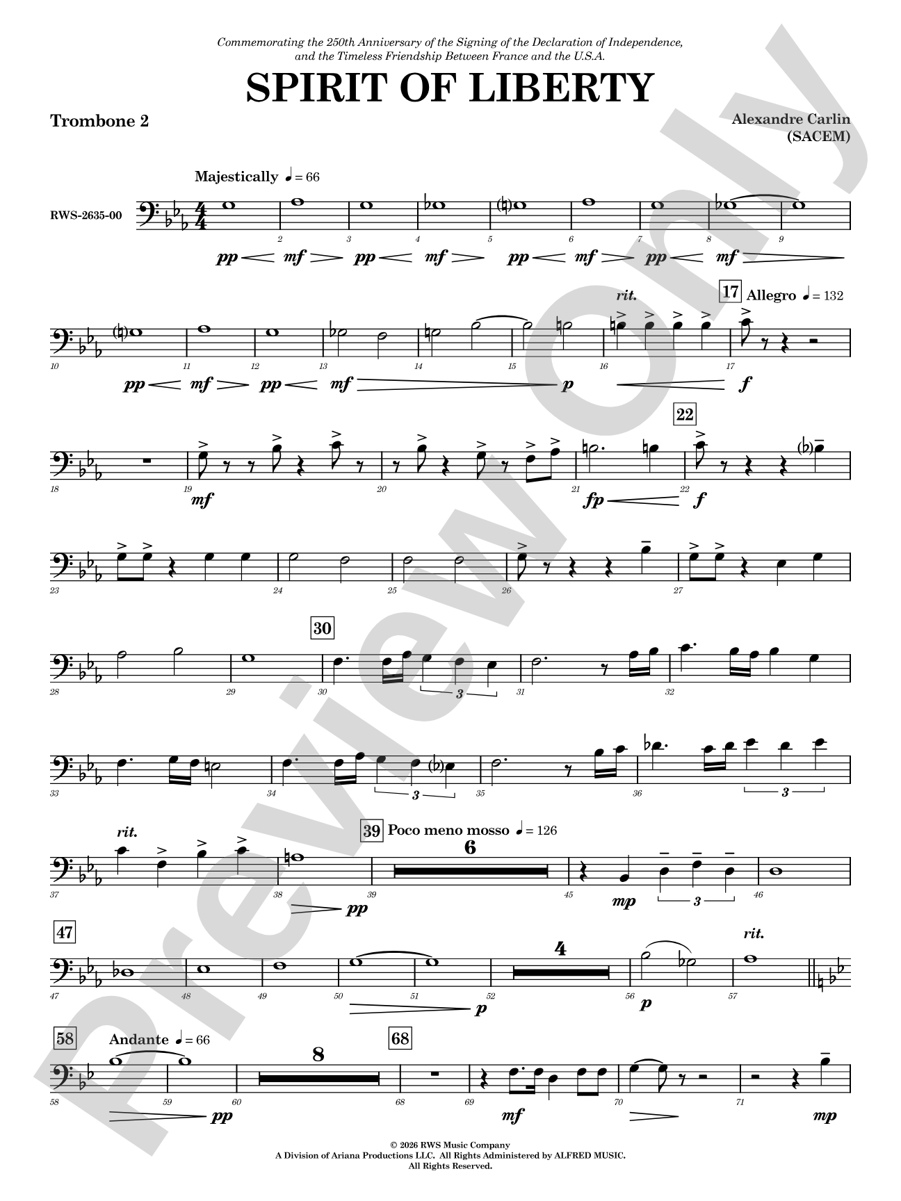 Spirit of Liberty: 2nd Trombone