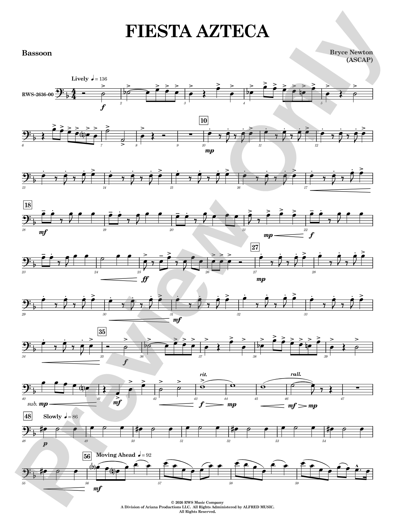 Fiesta Azteca: Bassoon