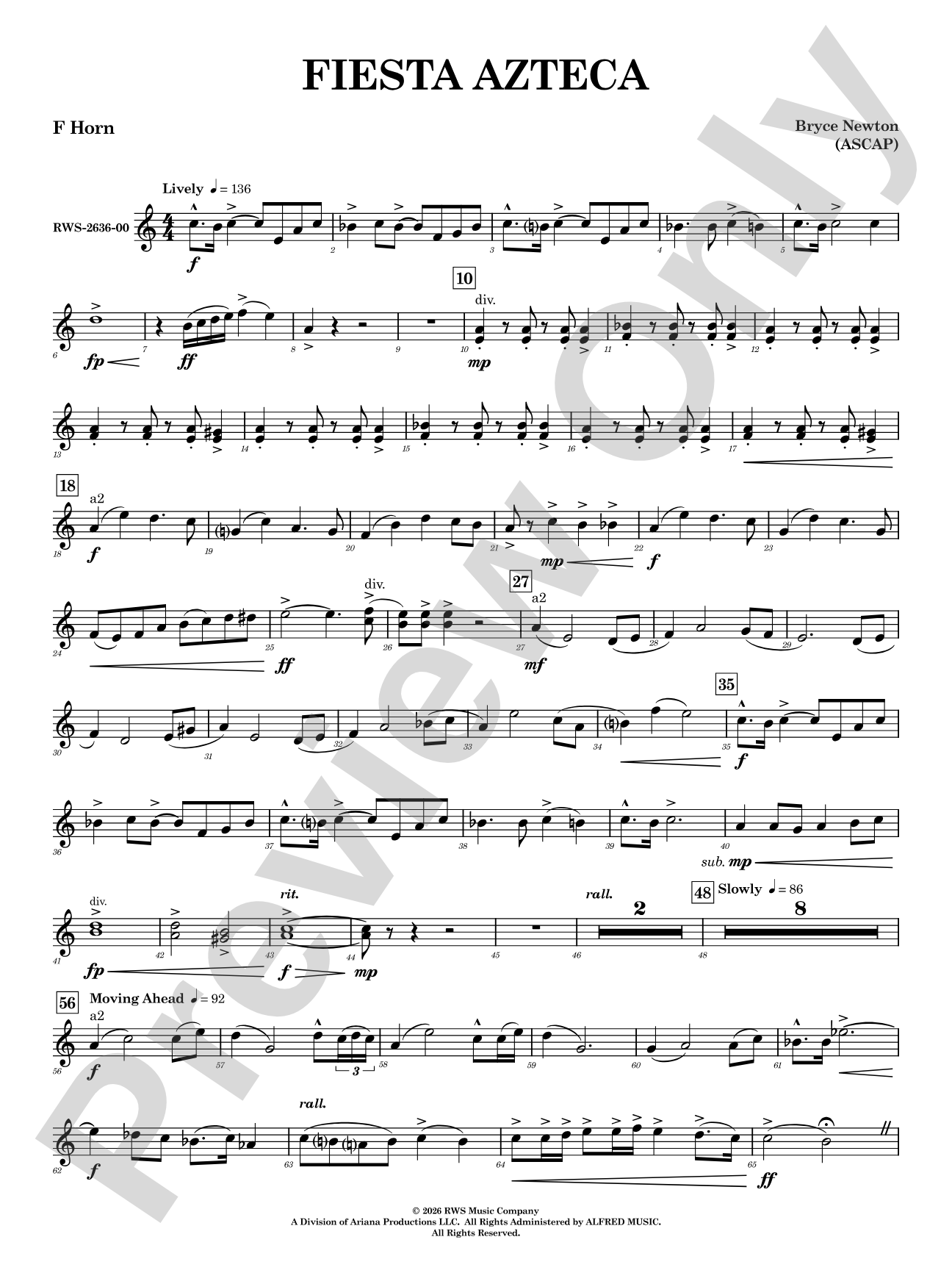 Fiesta Azteca: 1st F Horn