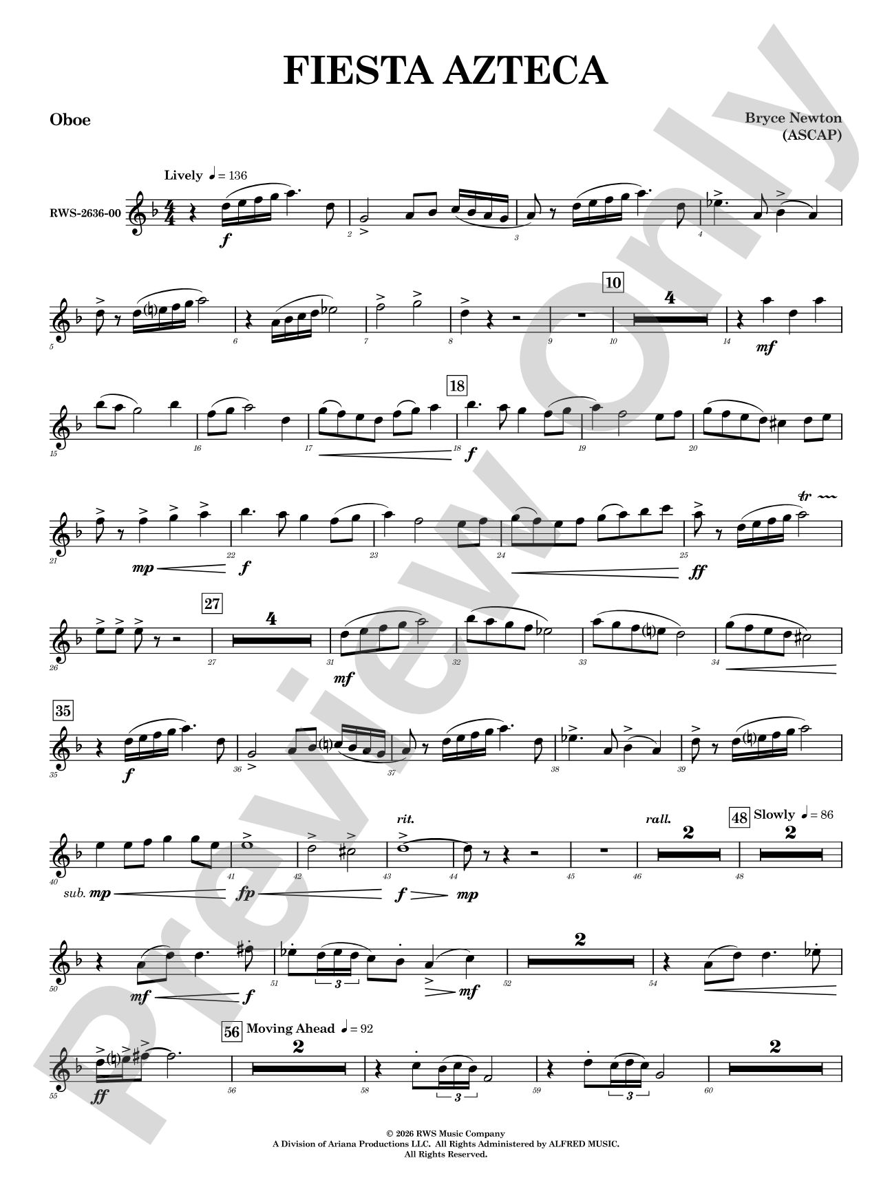 Fiesta Azteca: Oboe