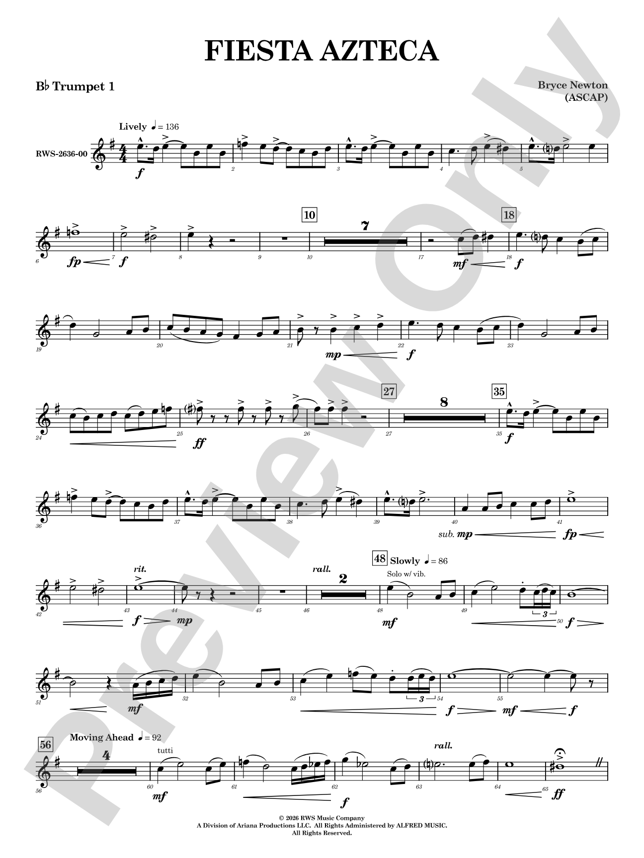 Fiesta Azteca: 1st B-flat Trumpet