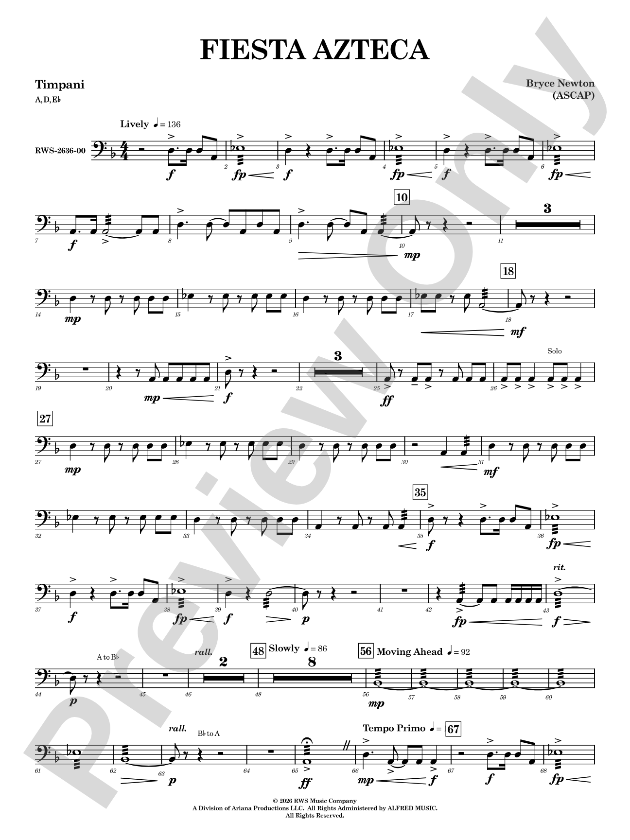 Fiesta Azteca: Timpani