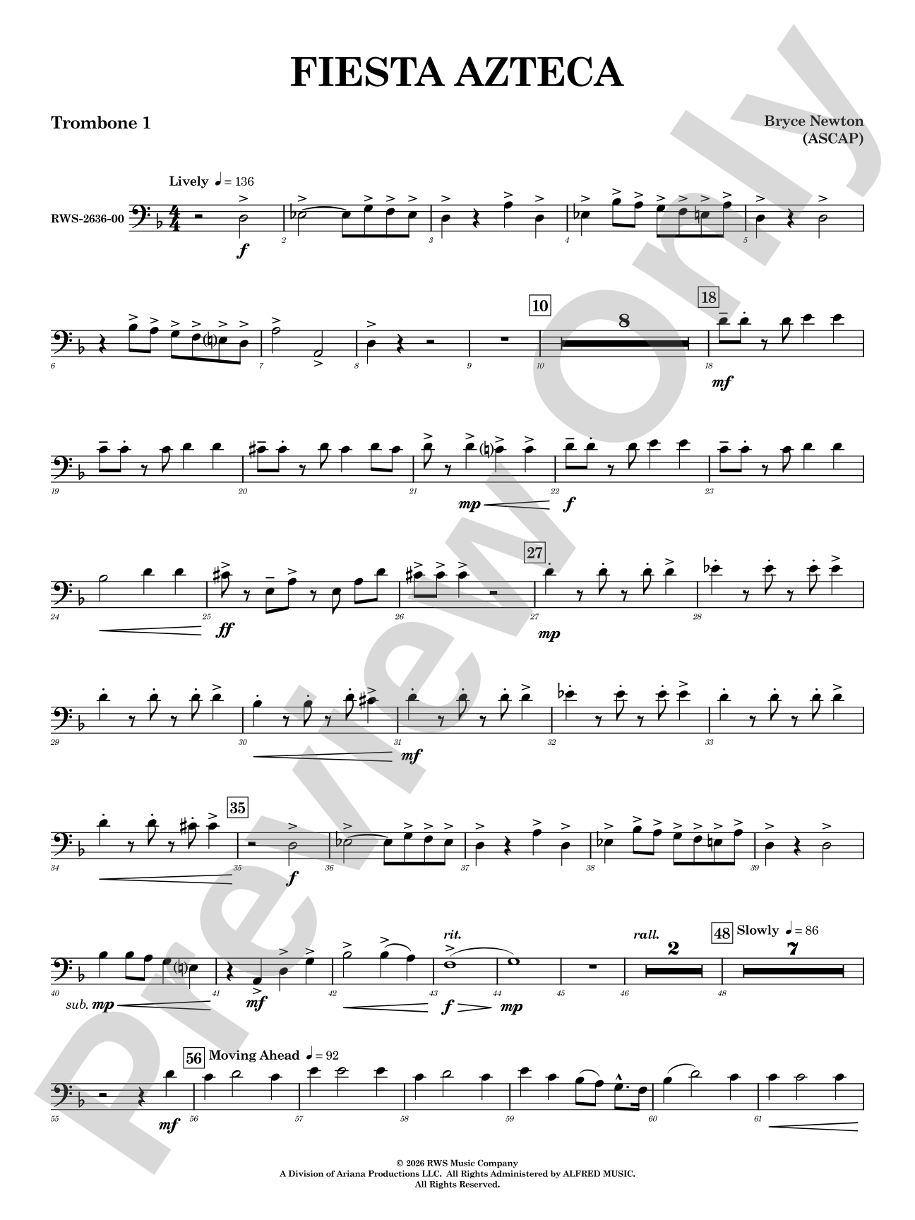 Fiesta Azteca: 1st Trombone