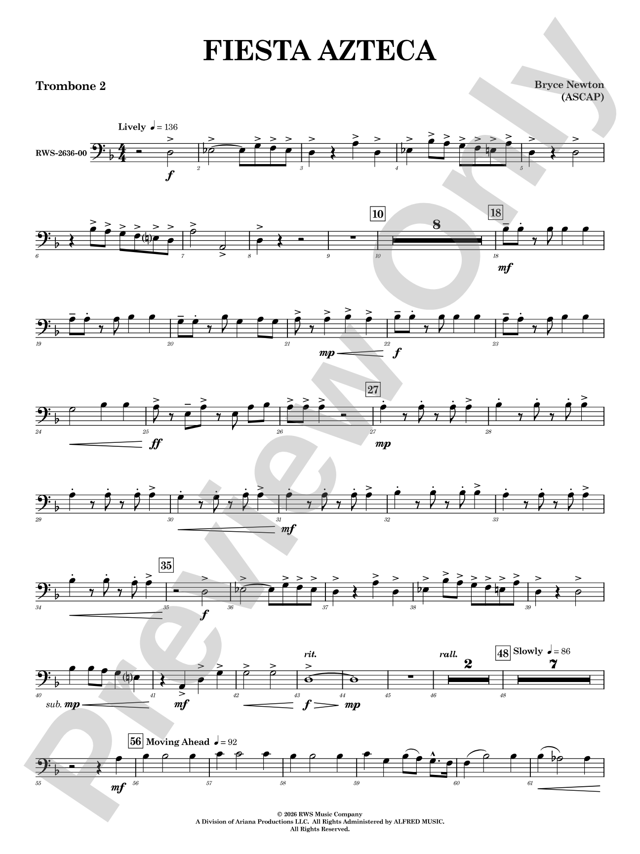 Fiesta Azteca: 2nd Trombone