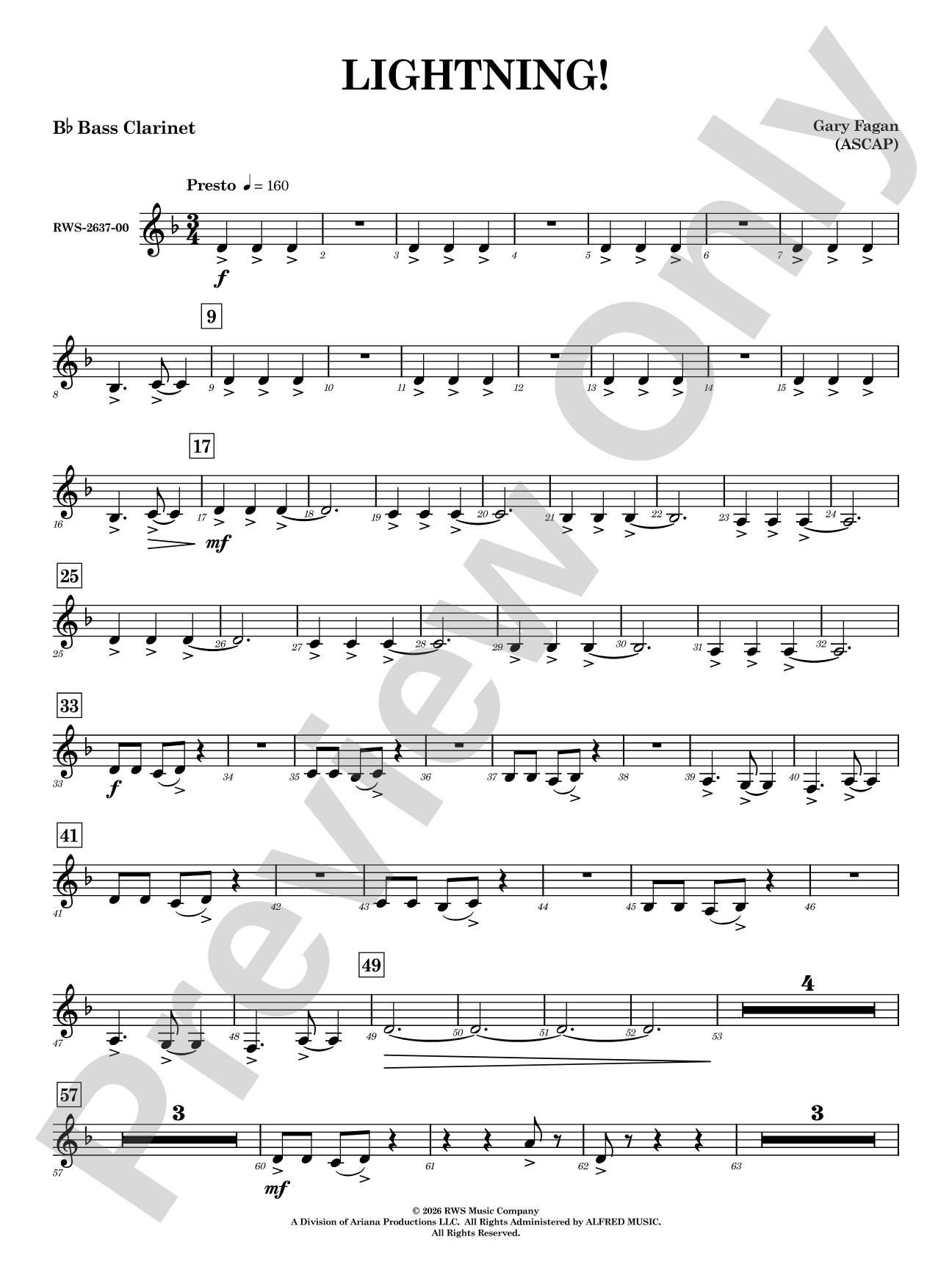 Lightning!: B-flat Bass Clarinet