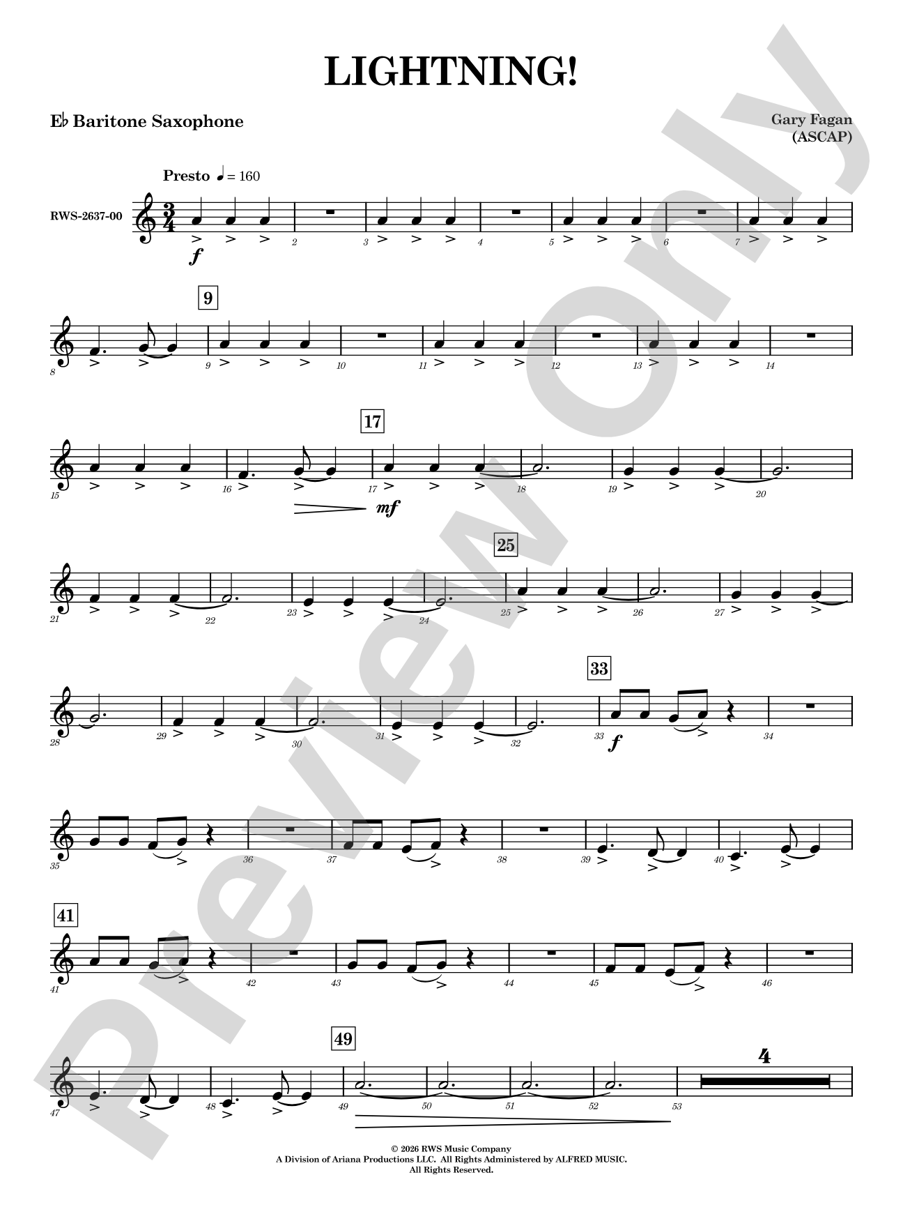 Lightning!: E-flat Baritone Saxophone