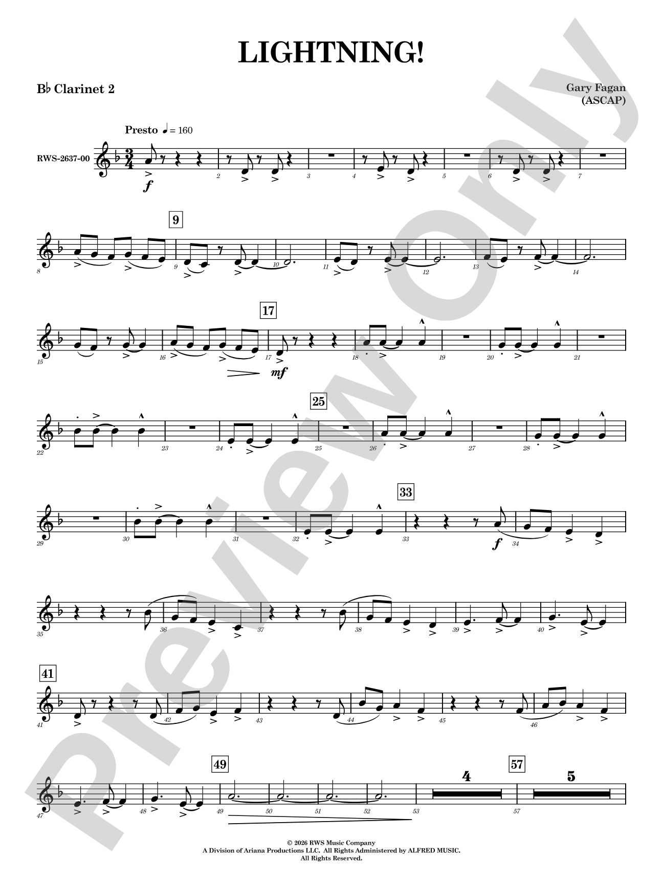 Lightning!: 2nd B-flat Clarinet