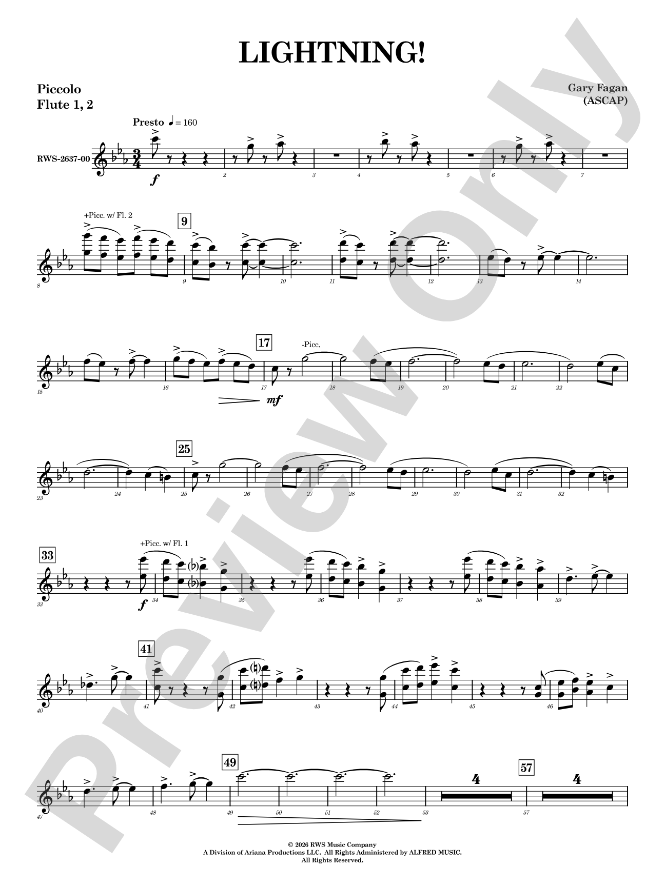 Lightning!: 1st & 2nd Flute